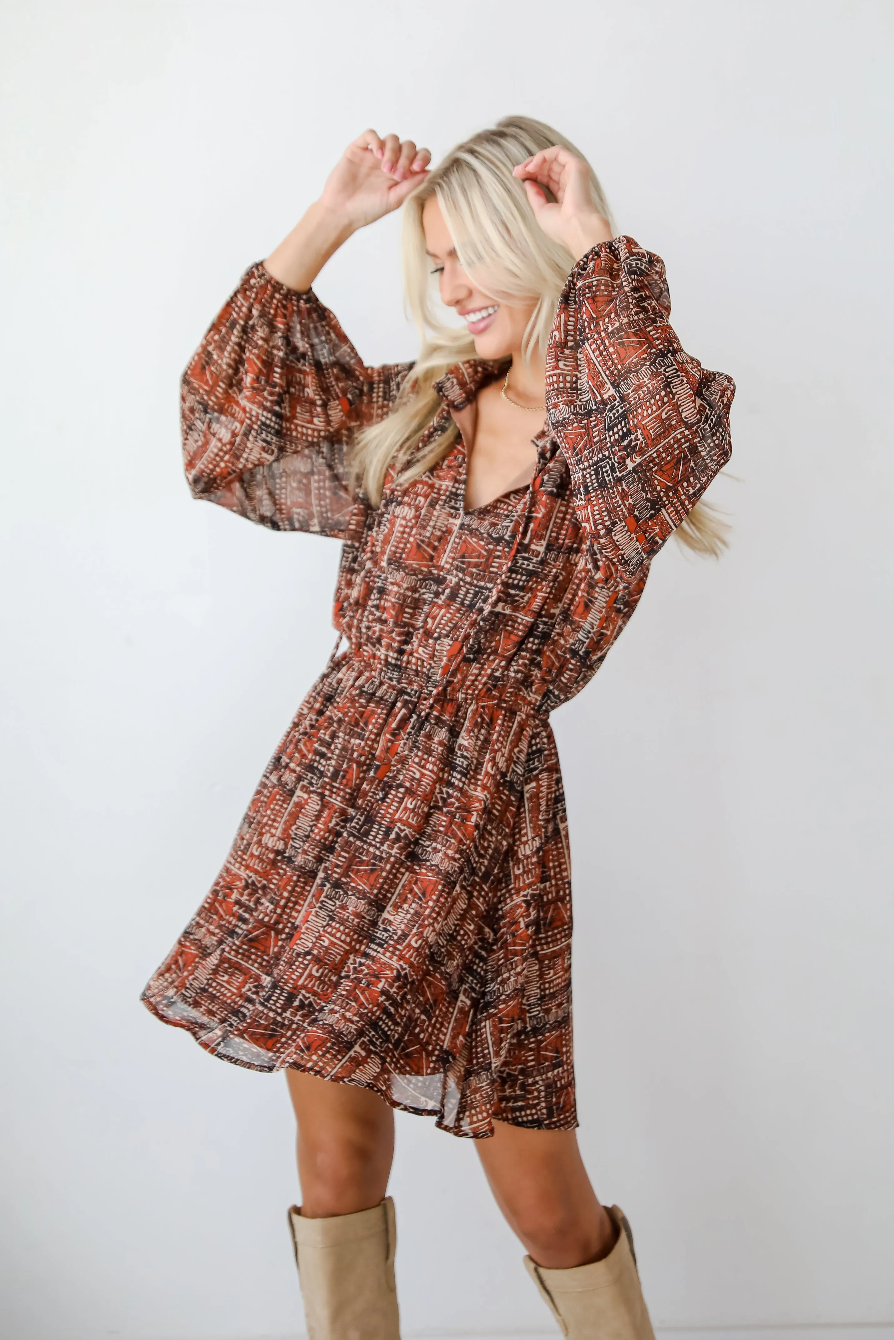 FINAL SALE - Beyond Sweet Rust Mini Dress