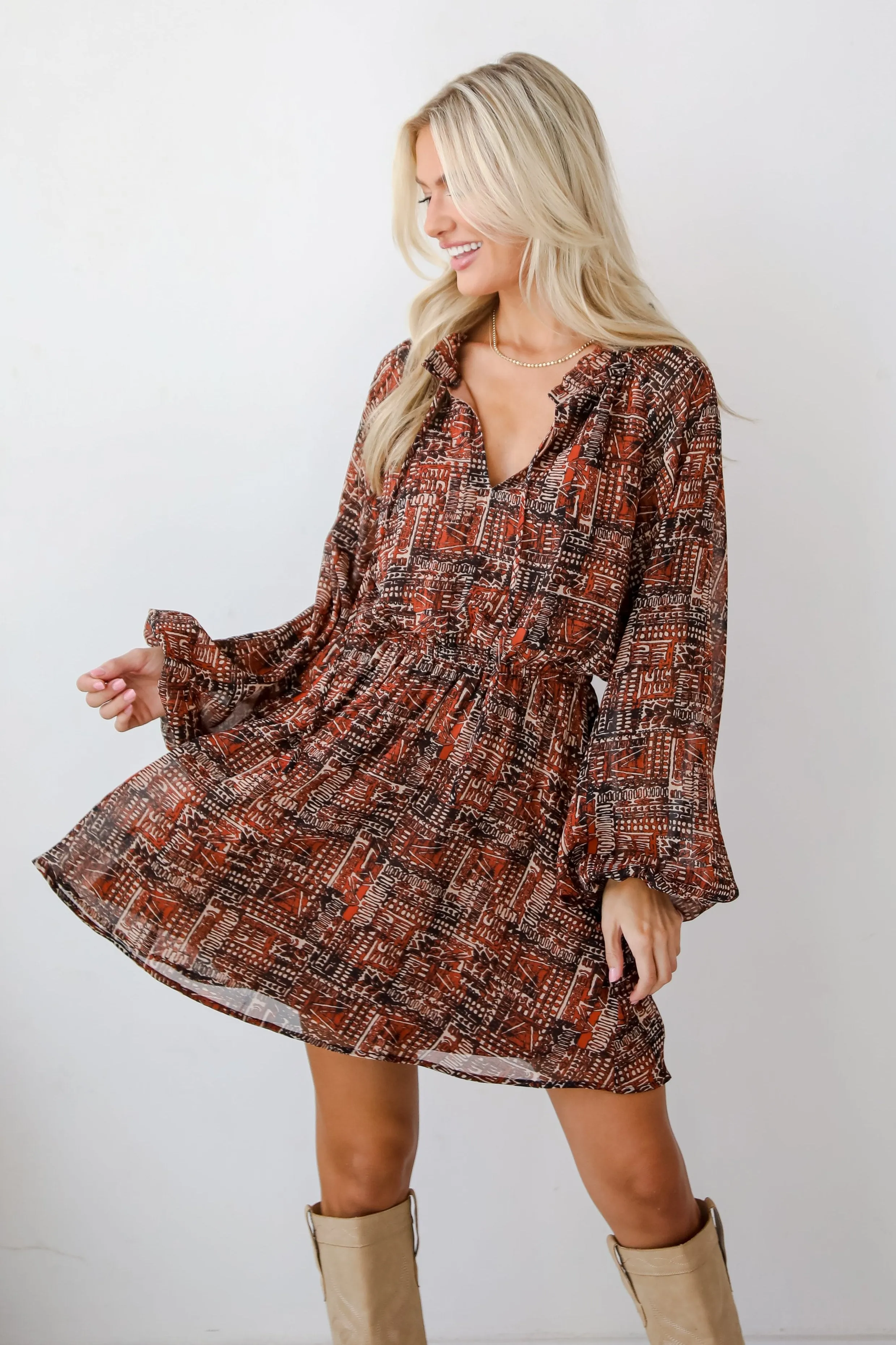 FINAL SALE - Beyond Sweet Rust Mini Dress