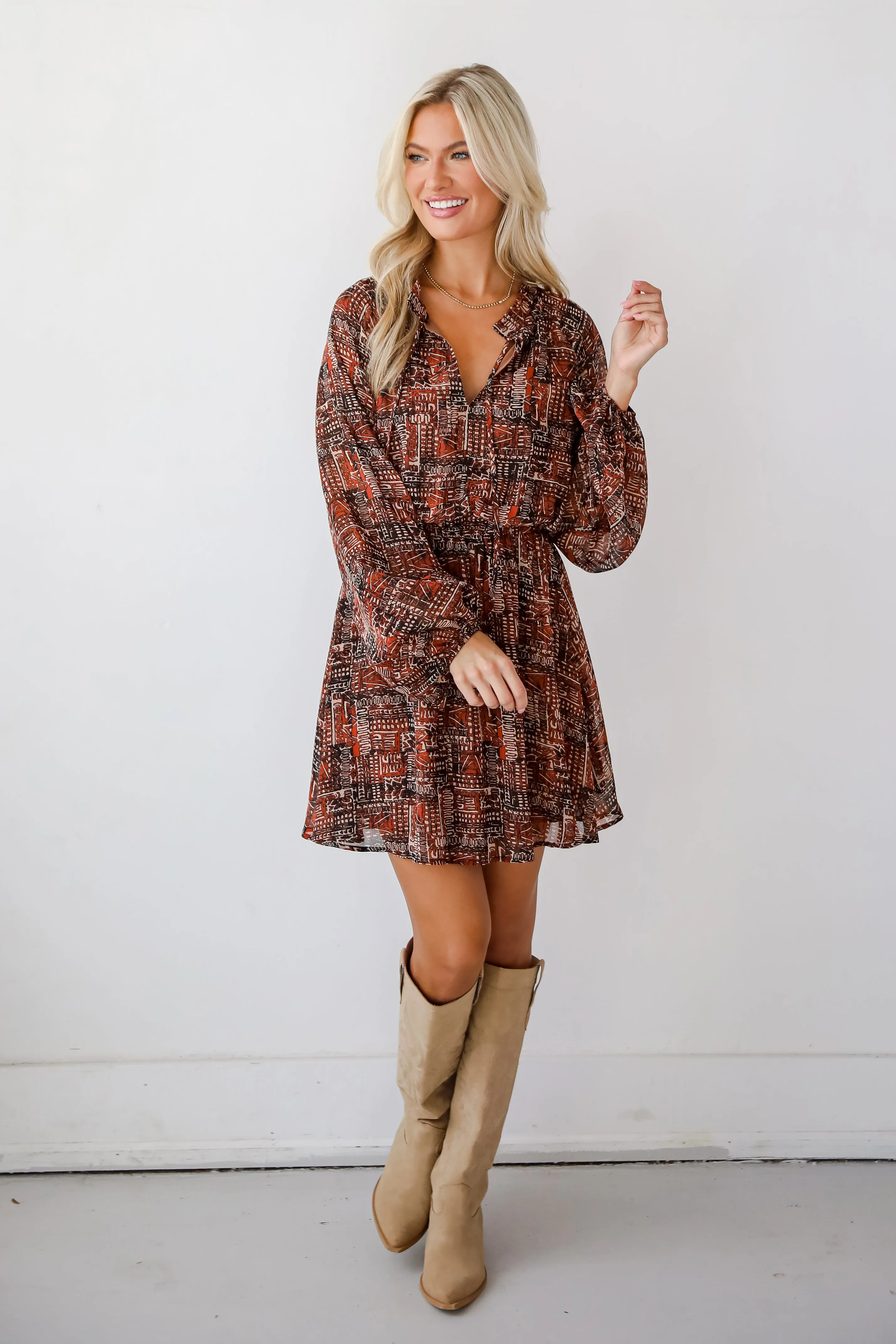 FINAL SALE - Beyond Sweet Rust Mini Dress