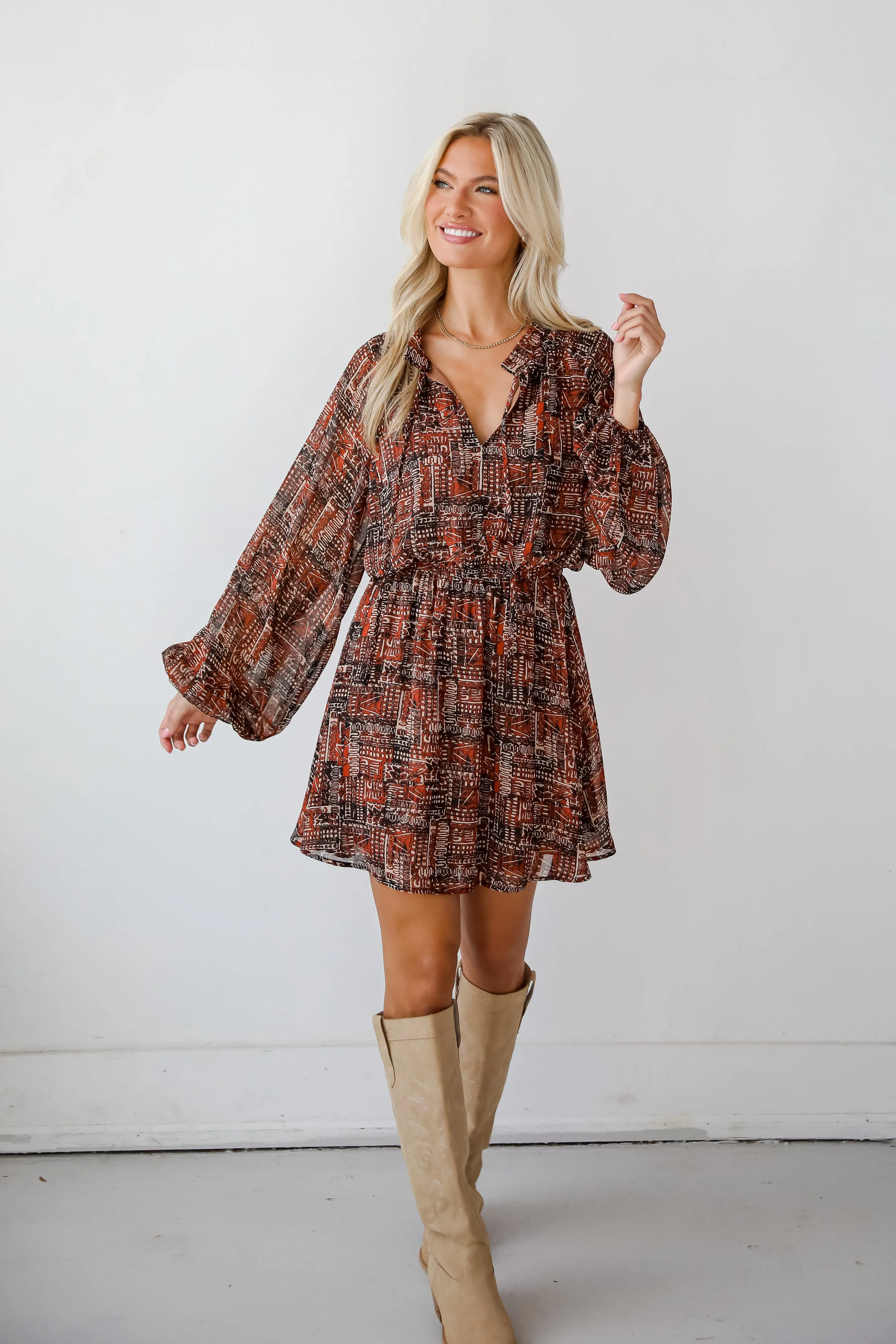 FINAL SALE - Beyond Sweet Rust Mini Dress