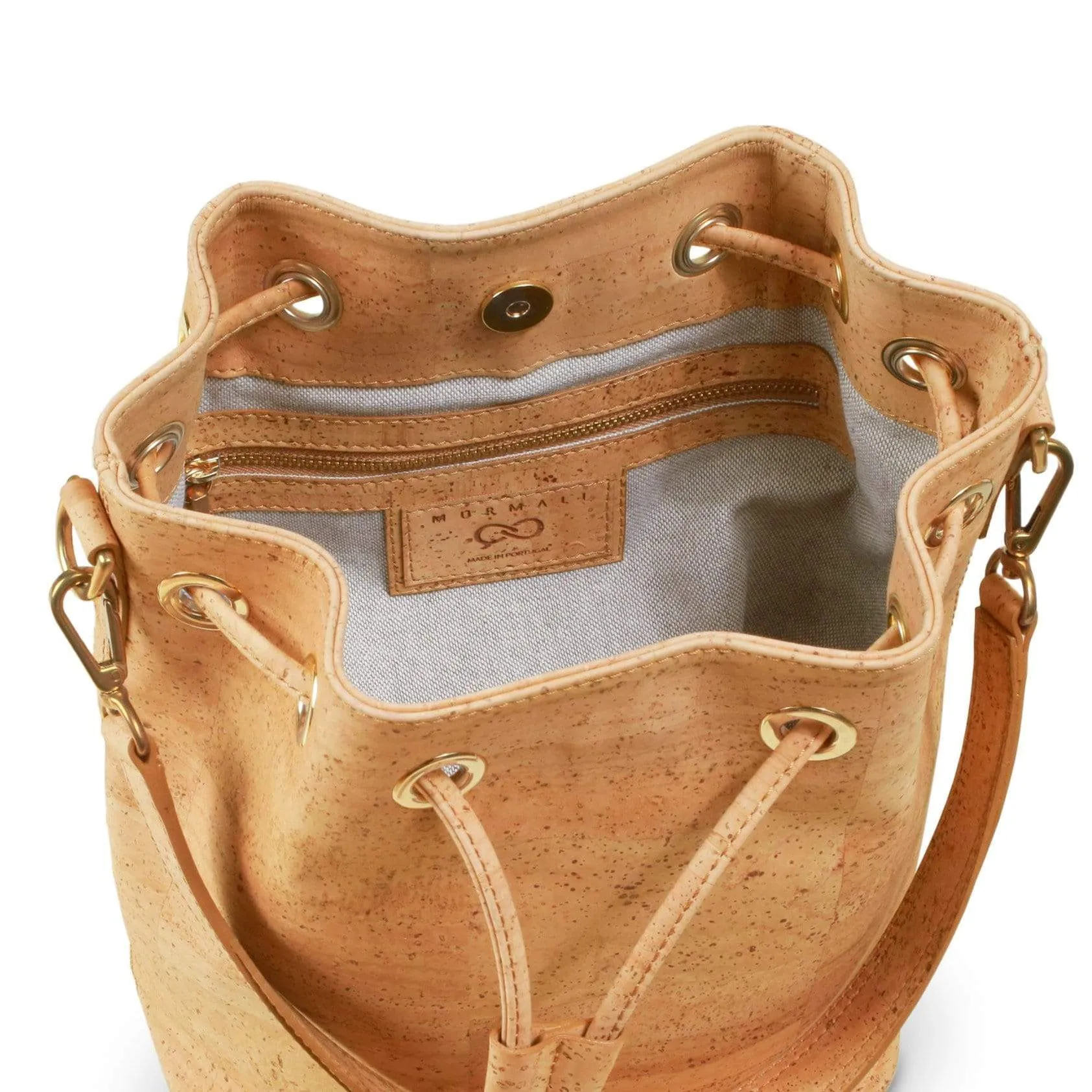 Gamma Handcrafted Cork Vegan Bucket Backpack | Natural