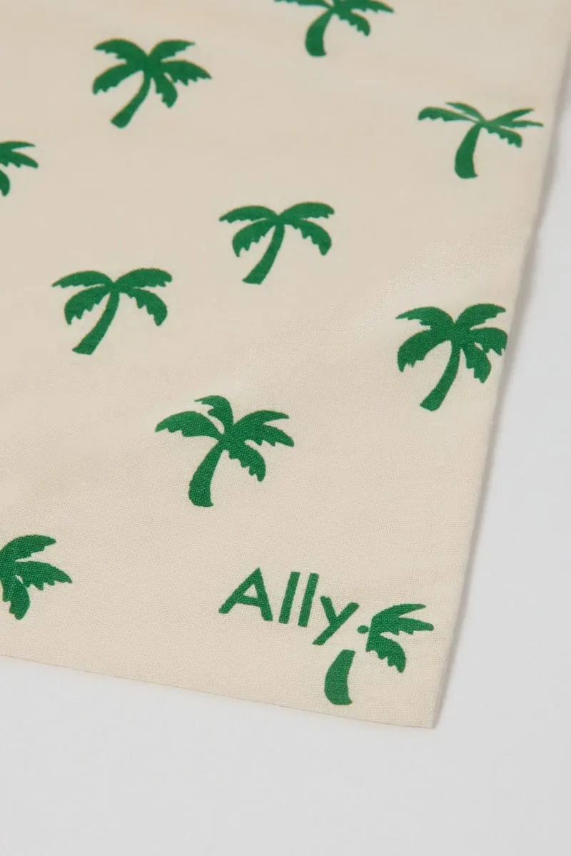 Green Ditsy Tote Bag Printed Palm Ditsy
