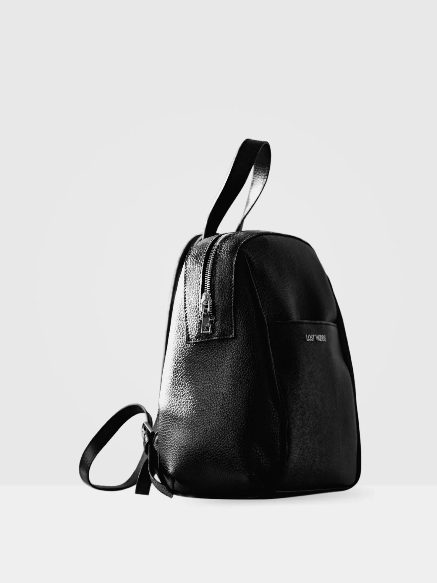 Hazel MIRUM® Leather Vegan Backpack | Black & Silver