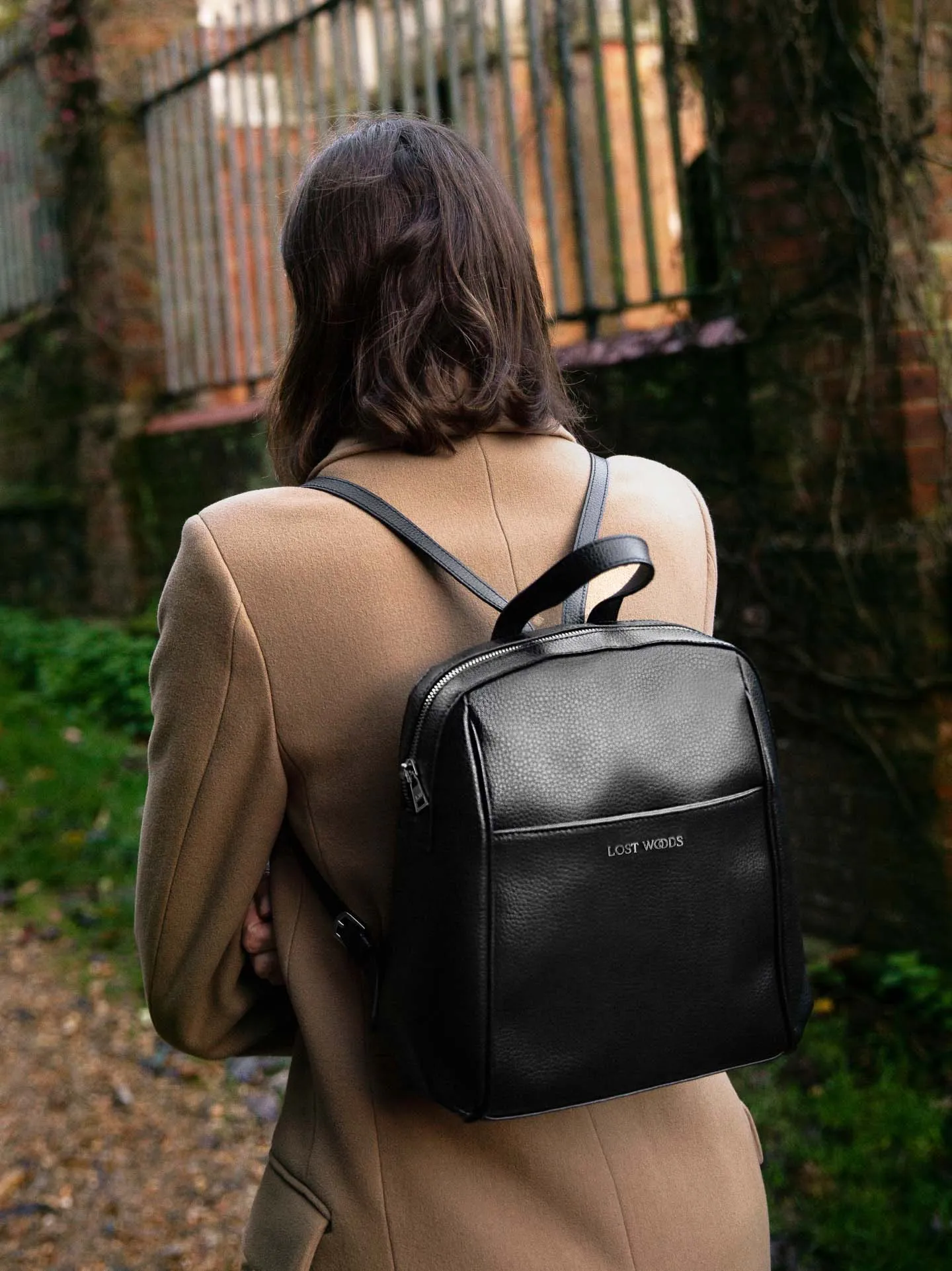 Hazel MIRUM® Leather Vegan Backpack | Black & Silver