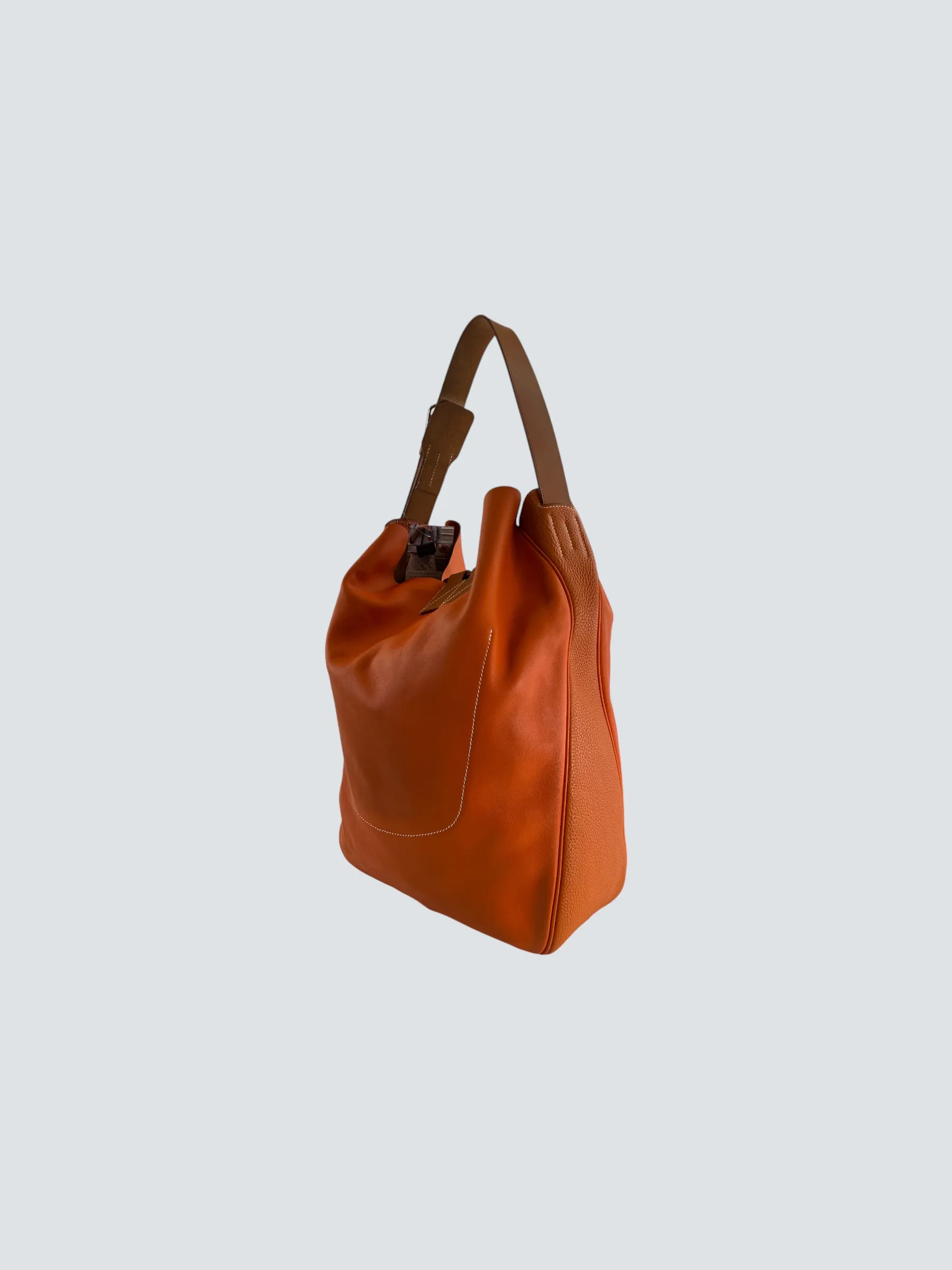 Hermès Orange Leather Virvolte Hobo