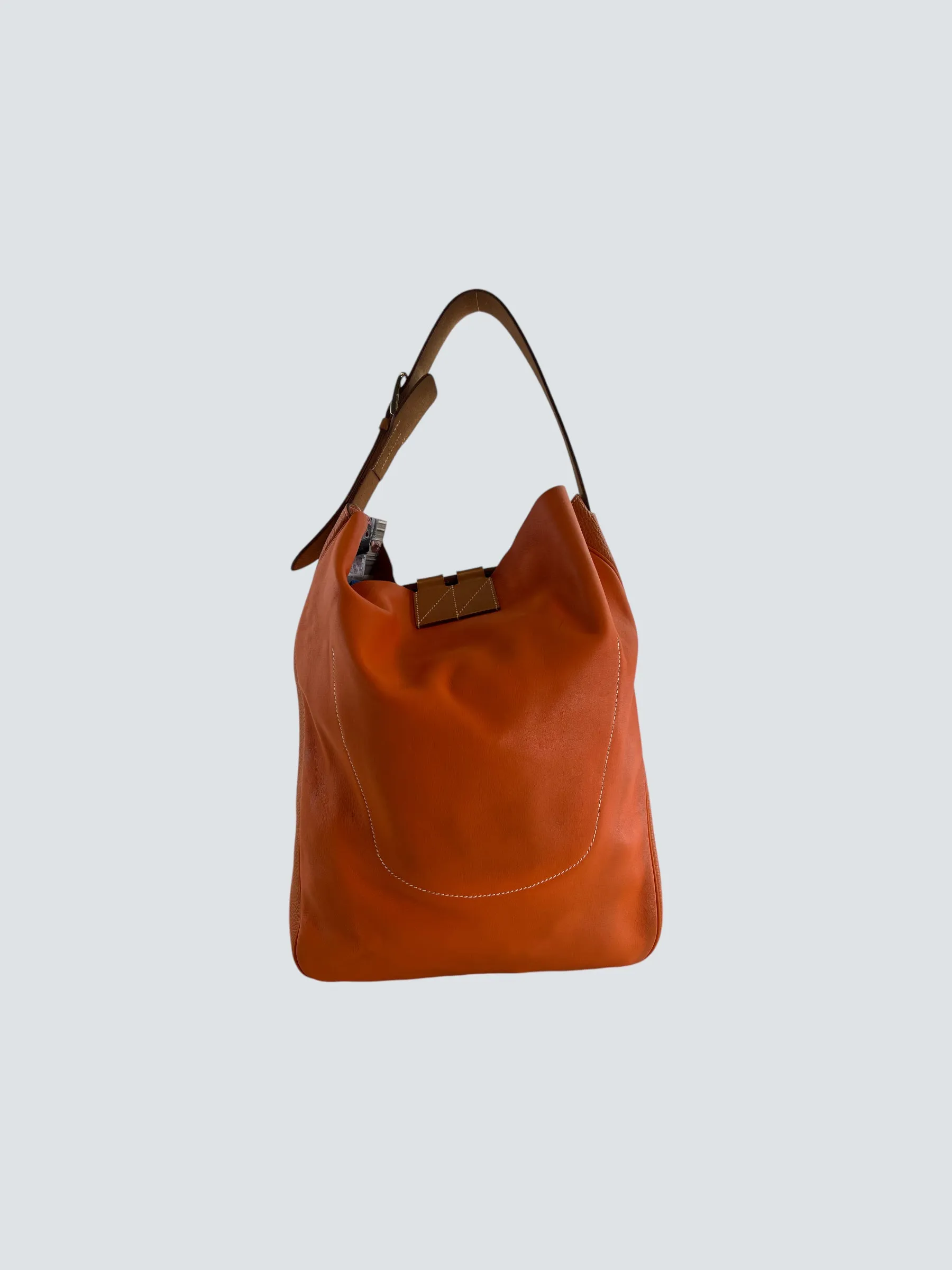 Hermès Orange Leather Virvolte Hobo