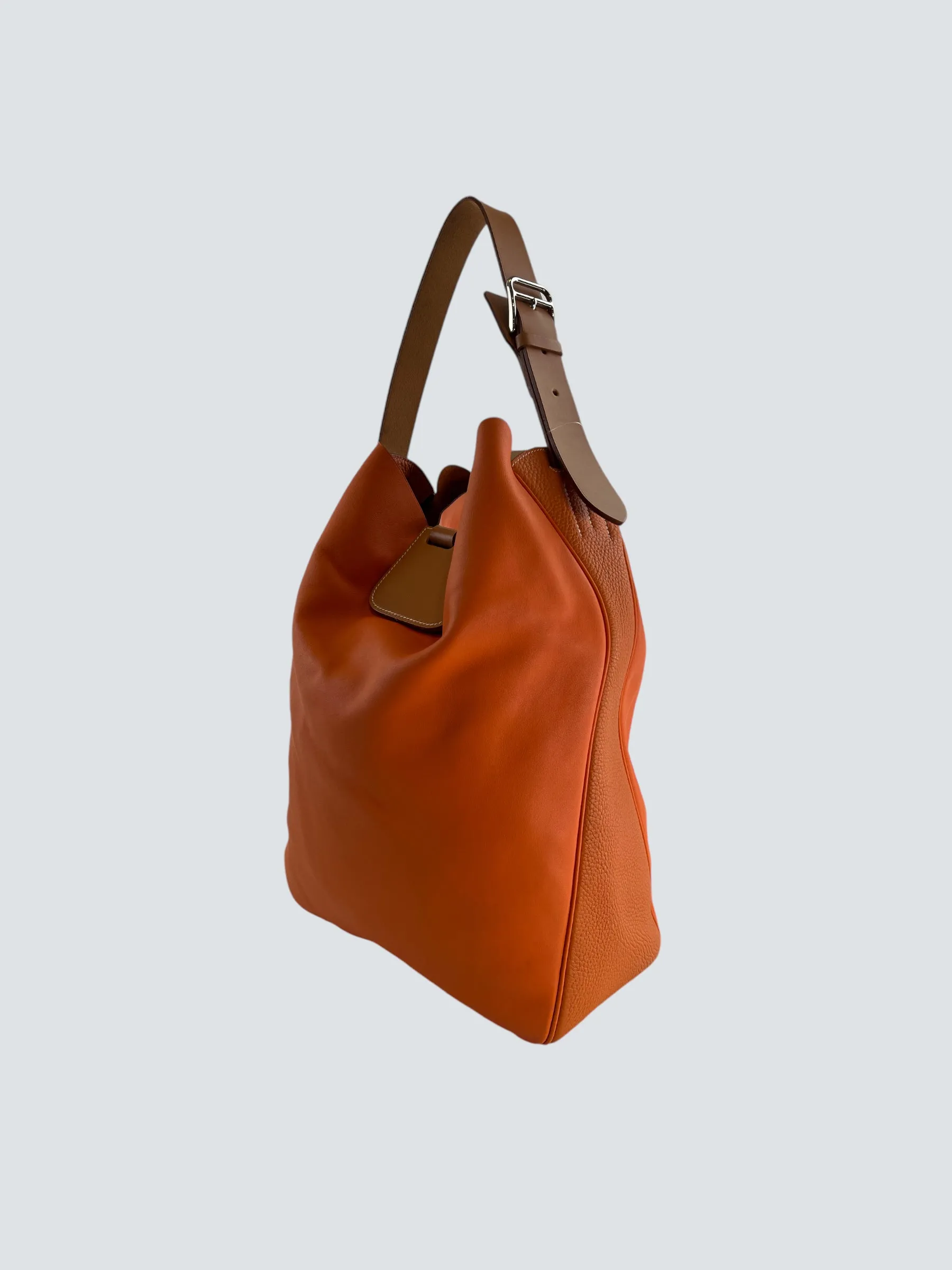 Hermès Orange Leather Virvolte Hobo