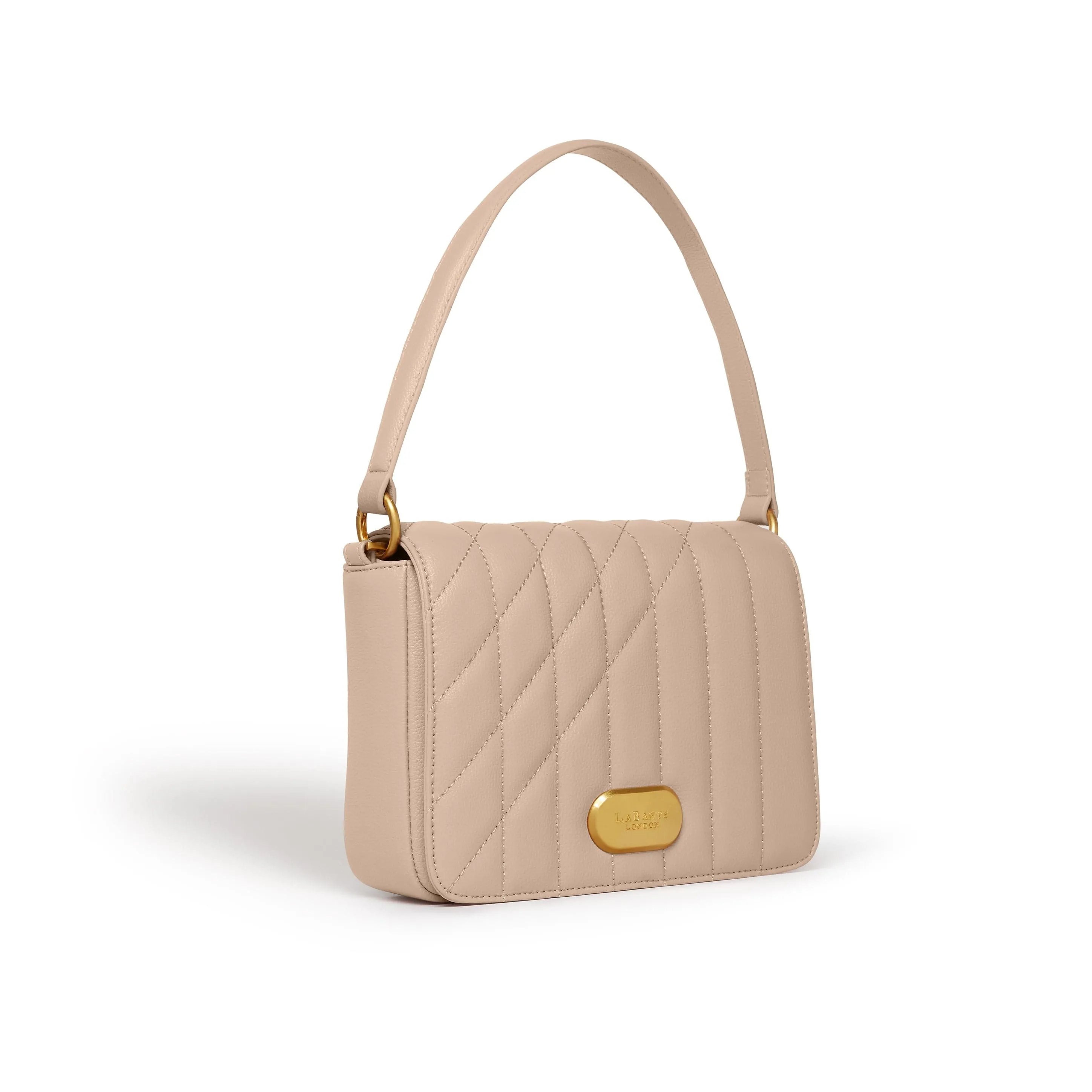 Iris Vegan Leather Shoulder Bag | Beige