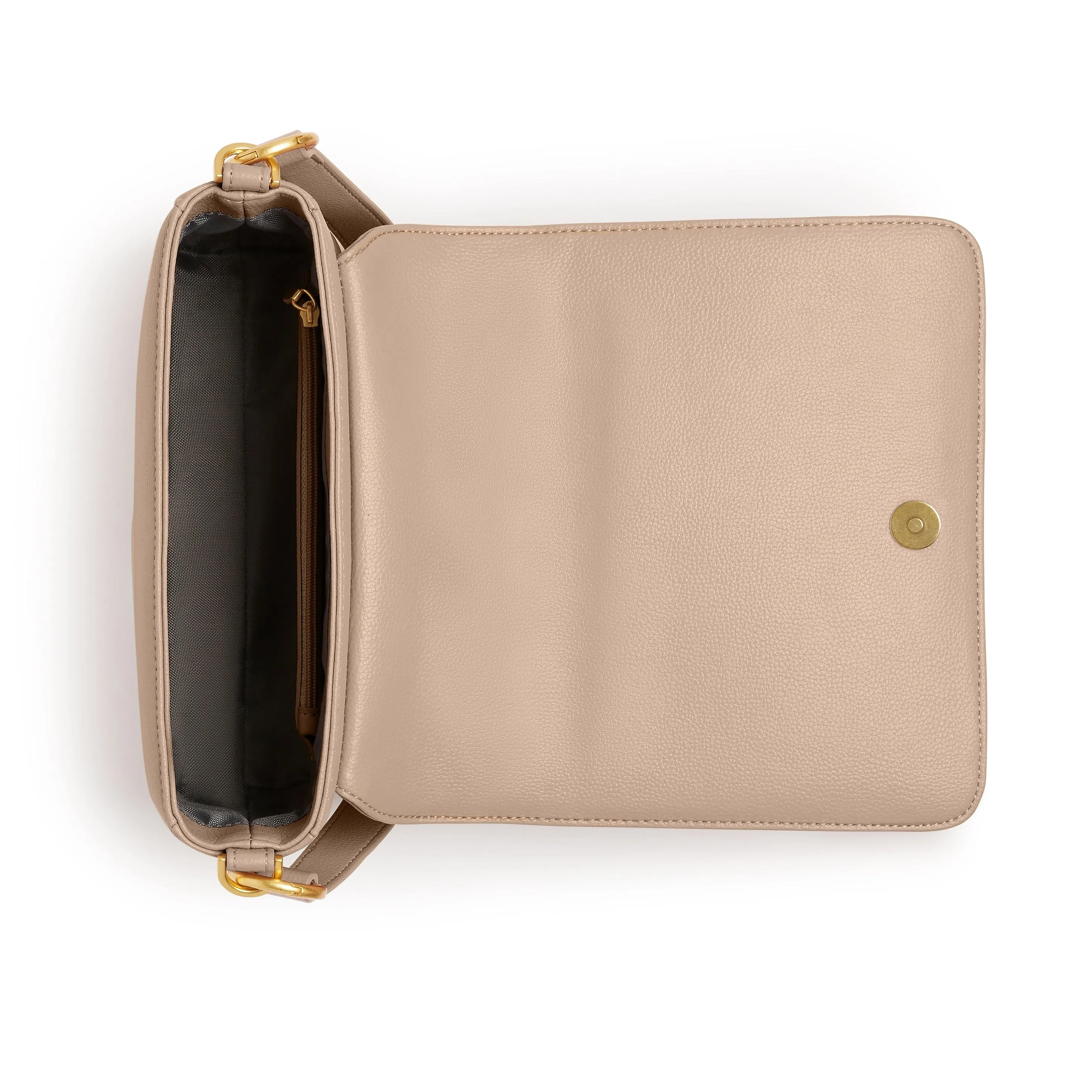 Iris Vegan Leather Shoulder Bag | Beige