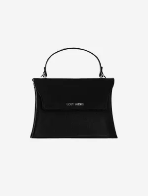 Ivy MIRUM® Leather Vegan Handle Bag |  Black & Silver