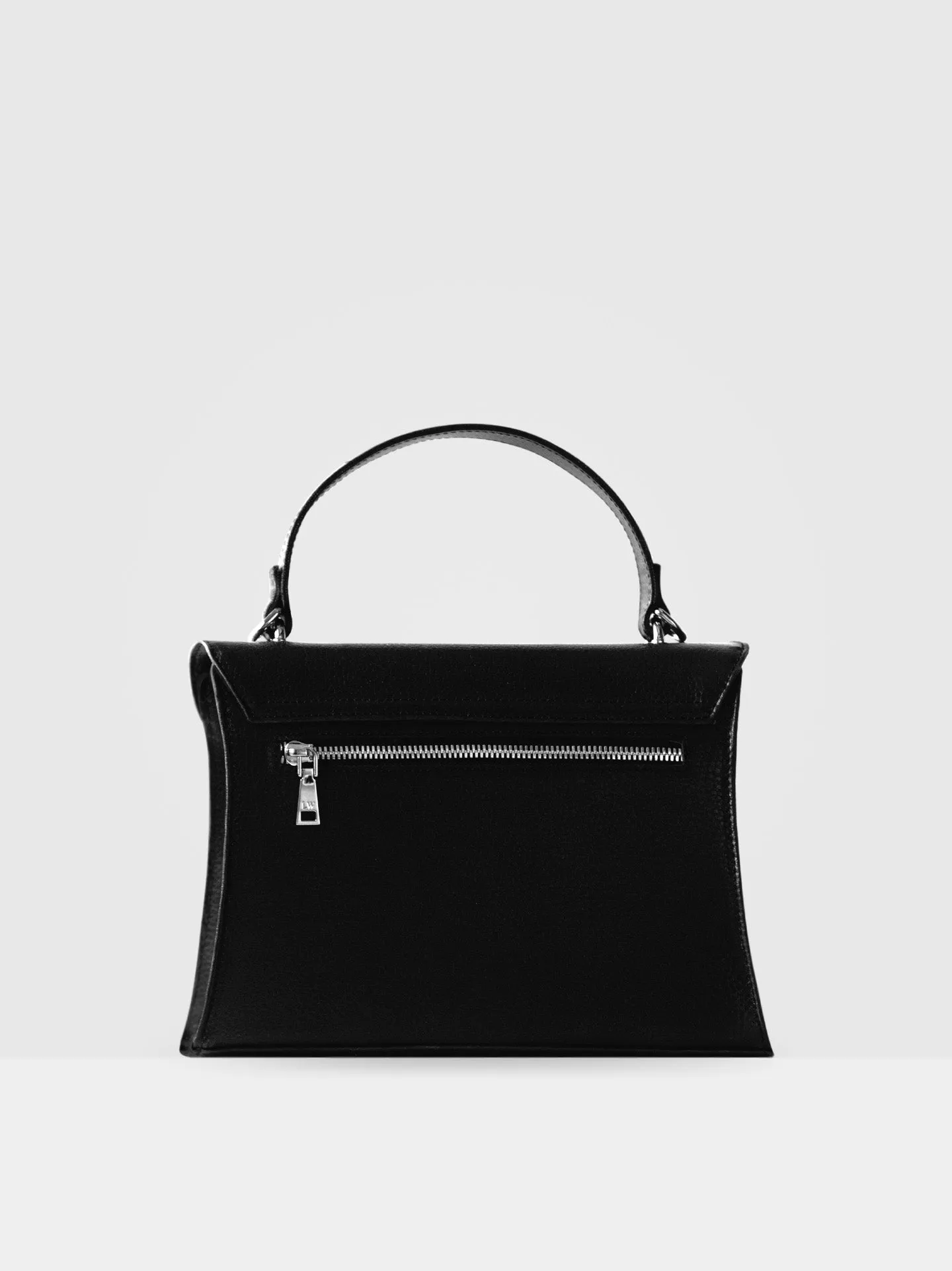 Ivy MIRUM® Leather Vegan Handle Bag |  Black & Silver