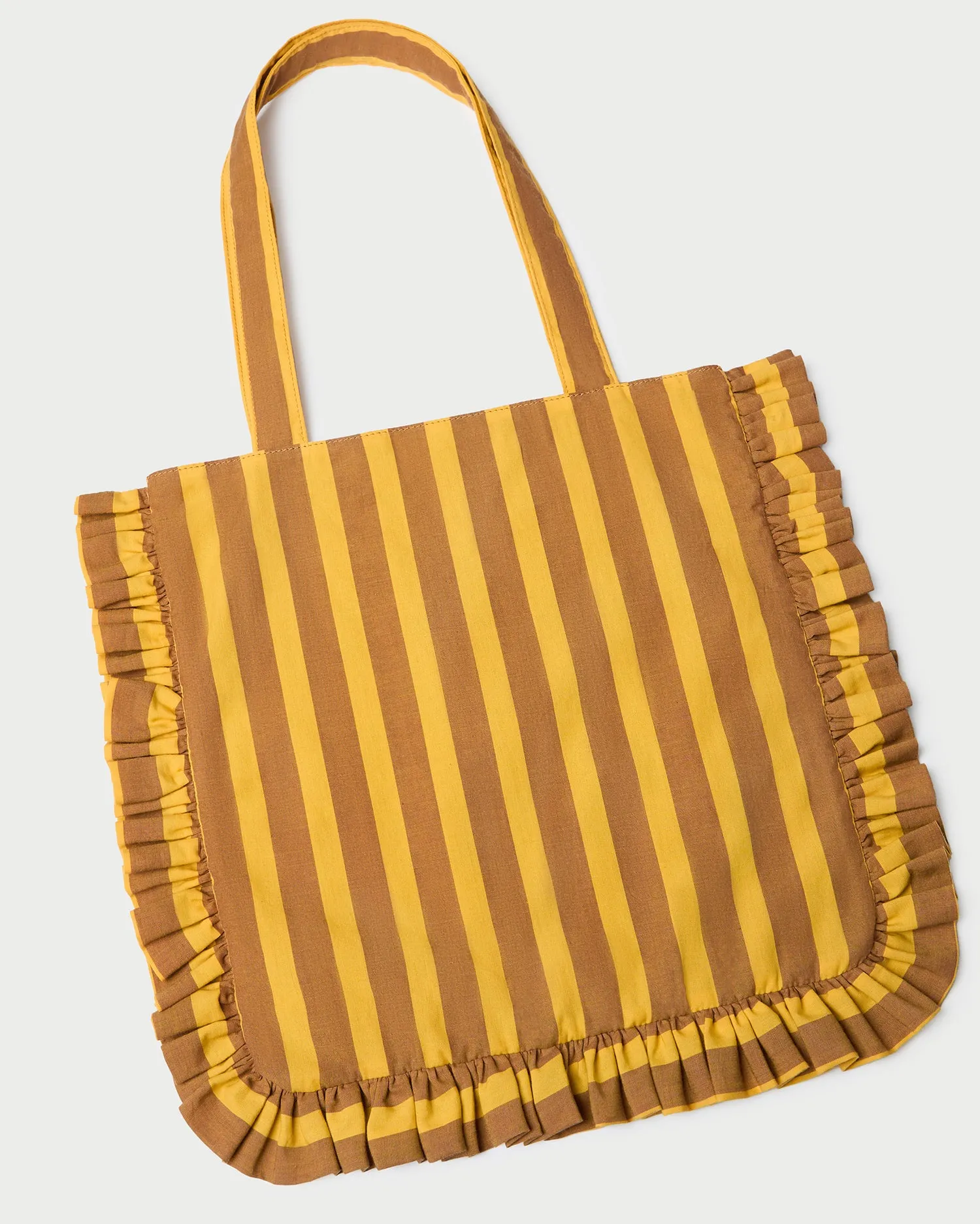 Justine Brown/Yellow Stripe Tote Bag