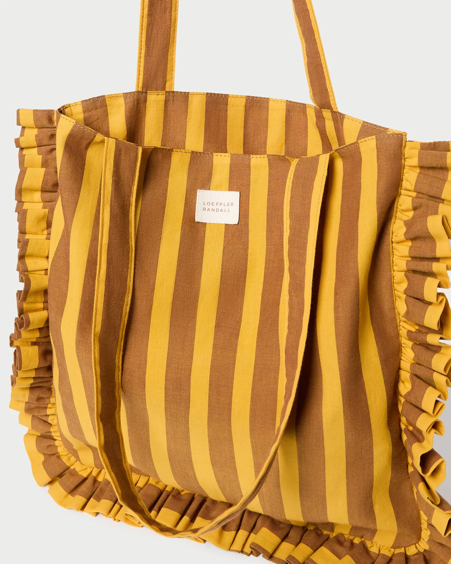 Justine Brown/Yellow Stripe Tote Bag