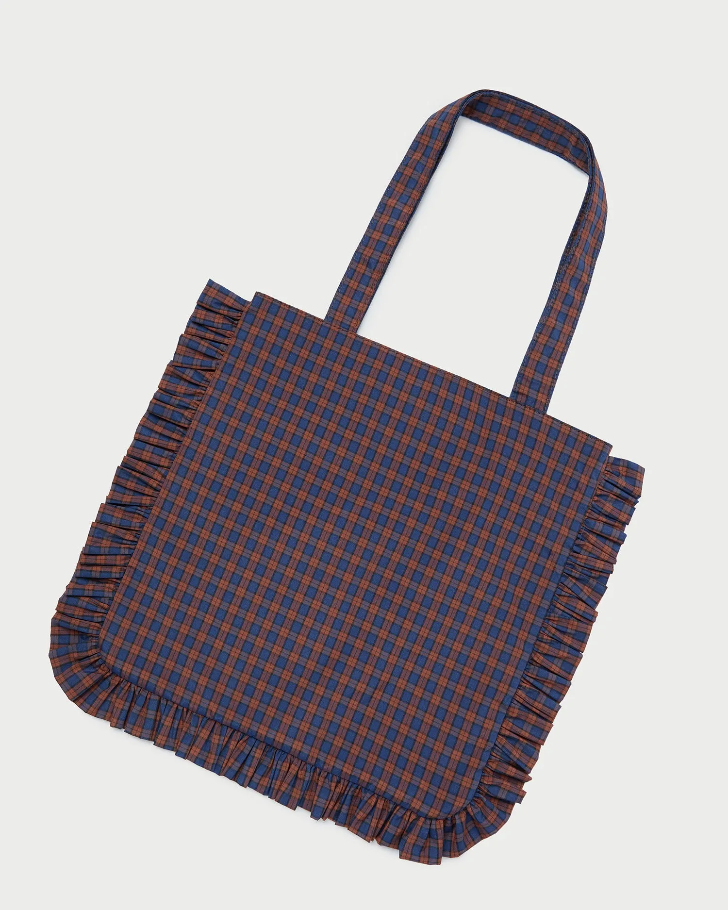 Justine Navy Ruffle Tote