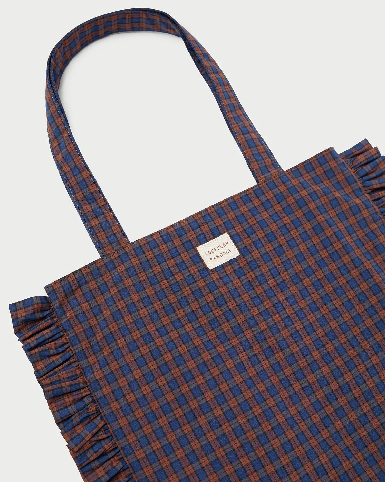 Justine Navy Ruffle Tote