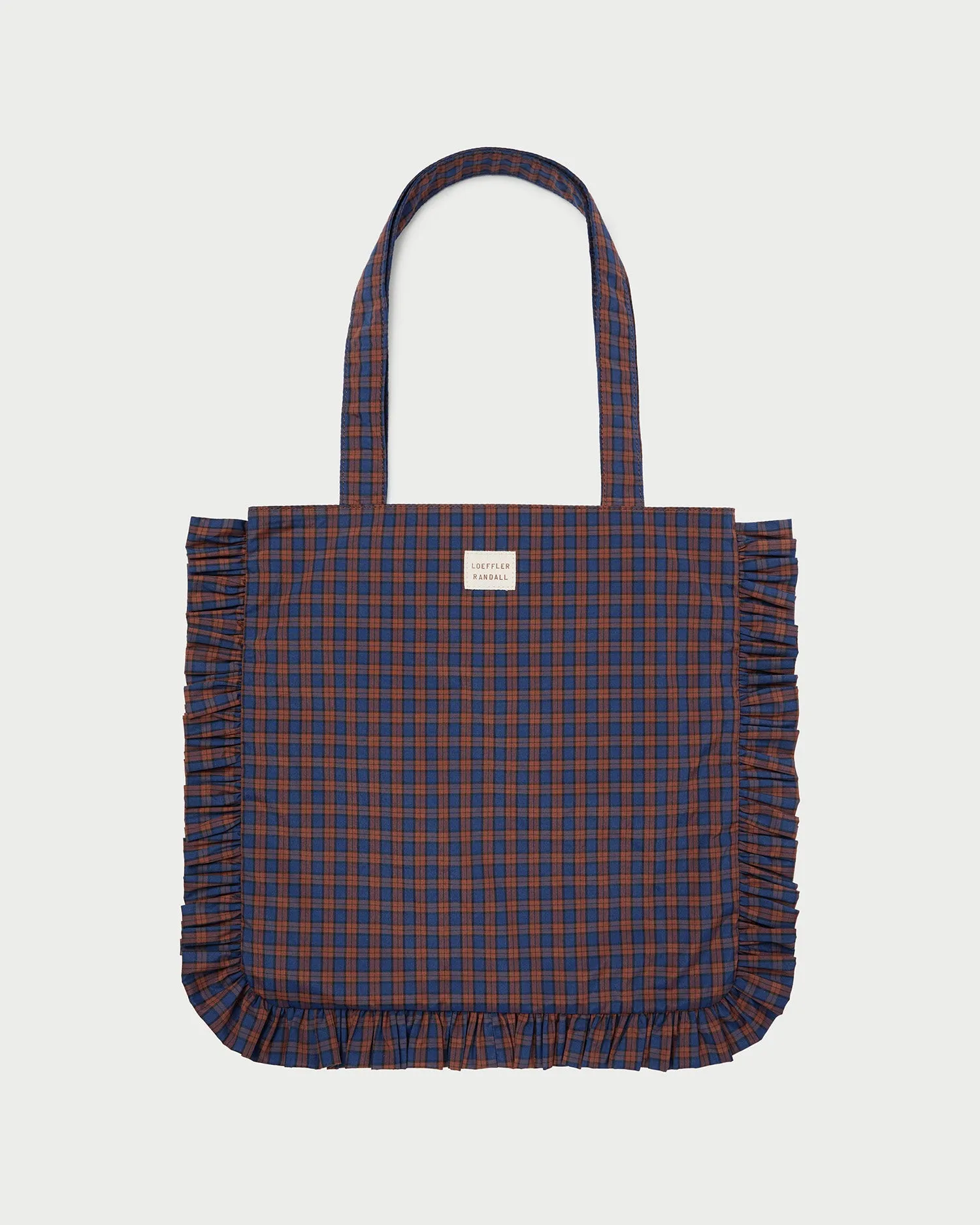 Justine Navy Ruffle Tote