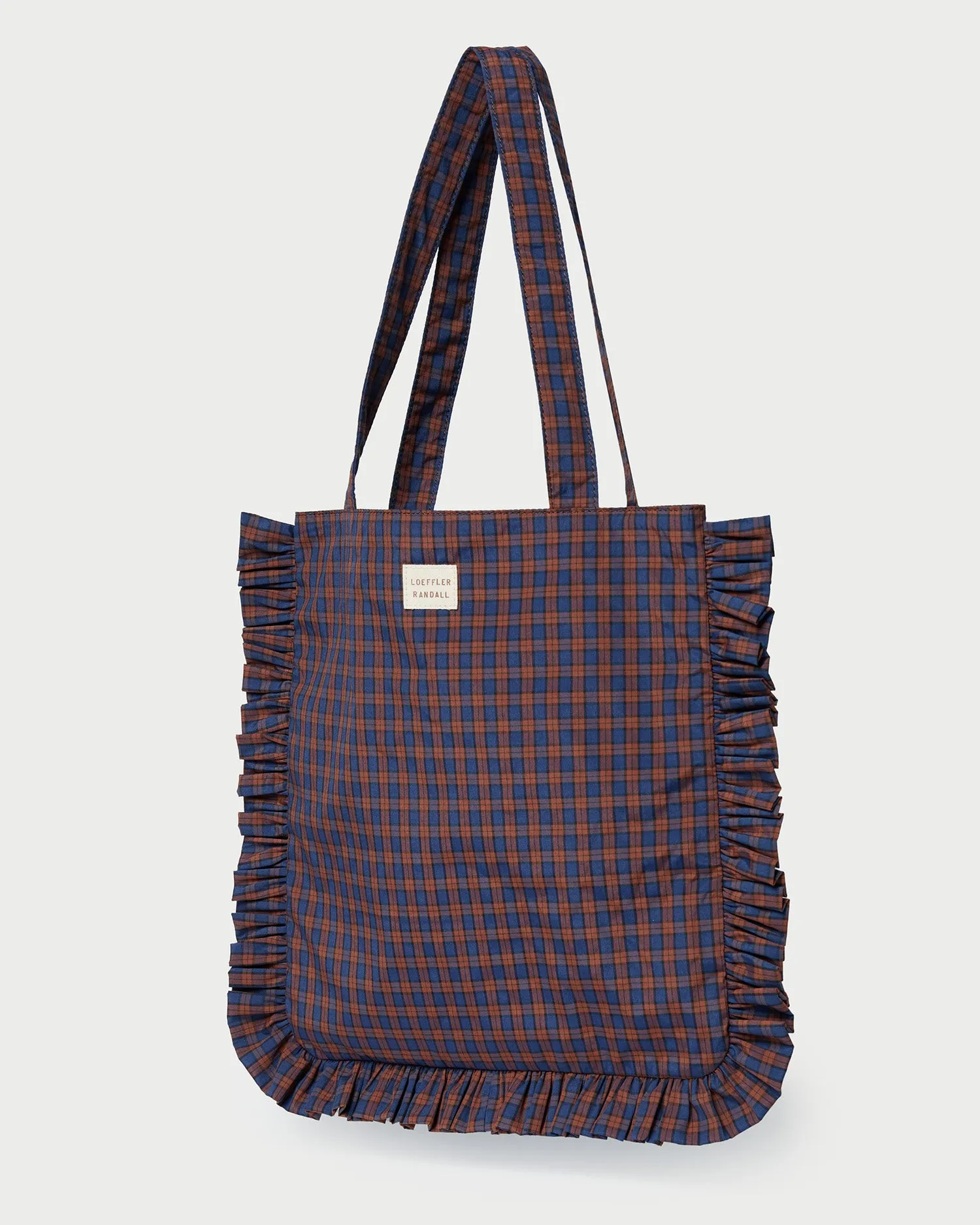 Justine Navy Ruffle Tote