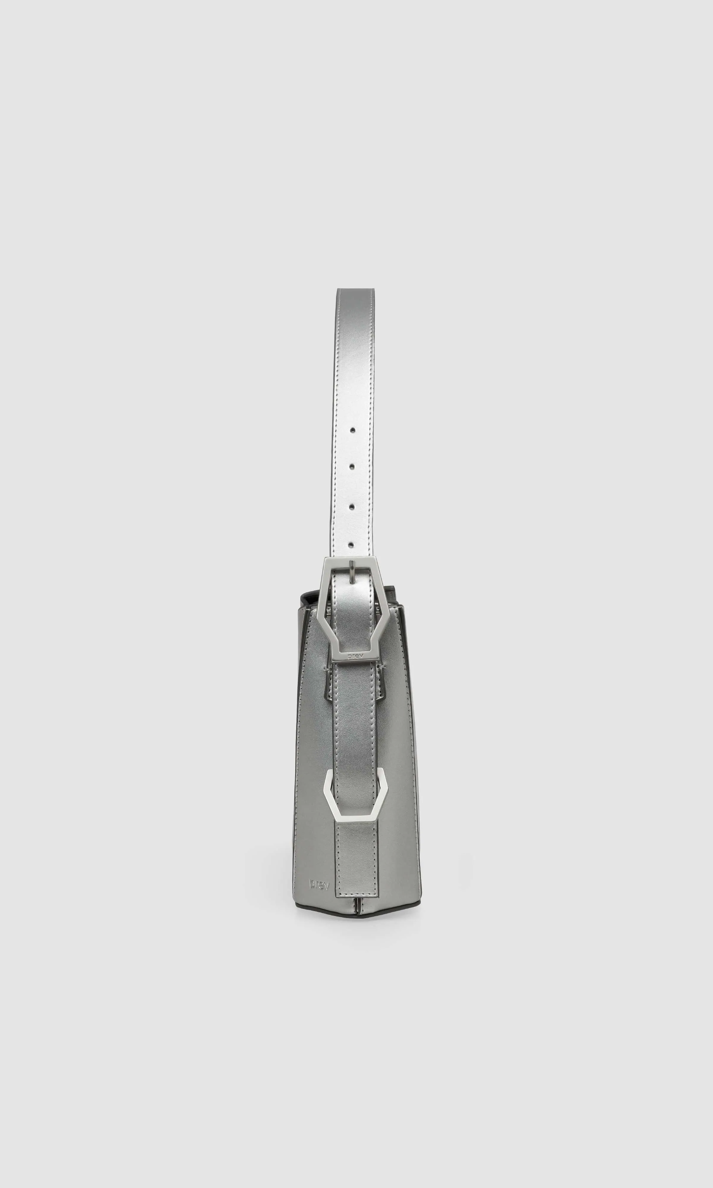 Kiara Vegan Apple Leather Shoulder Bag | Silver