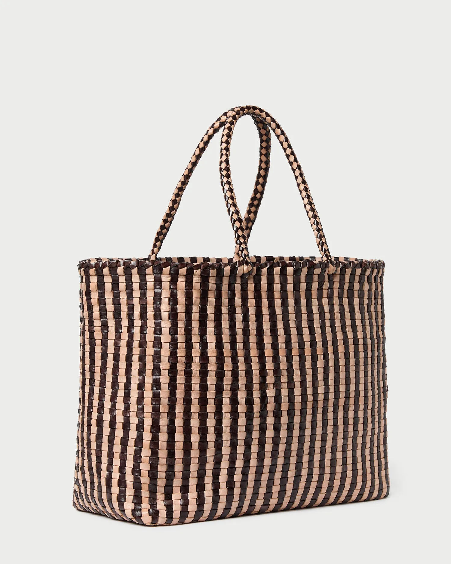Klara Chocolate/Sand Woven Tote