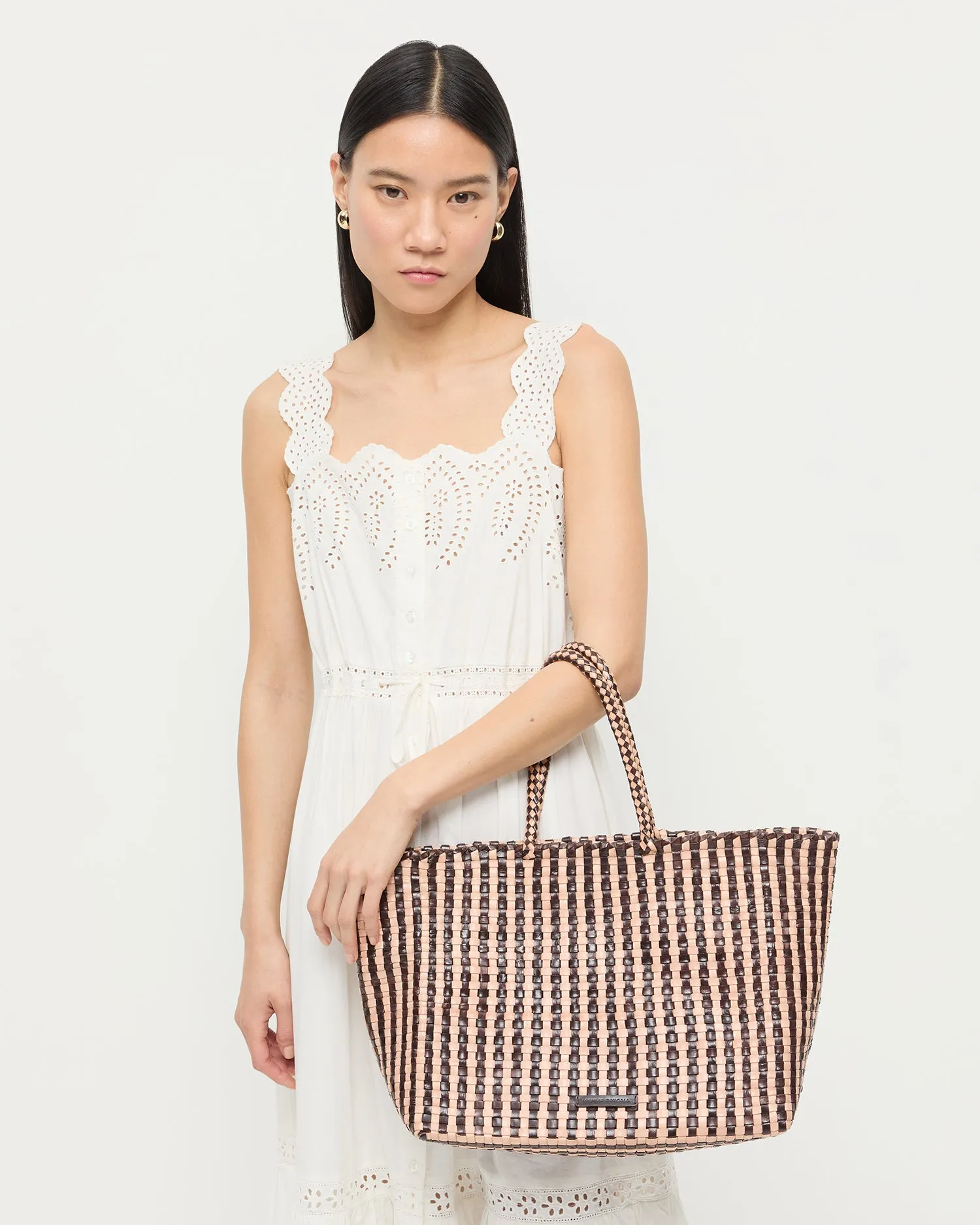 Klara Chocolate/Sand Woven Tote