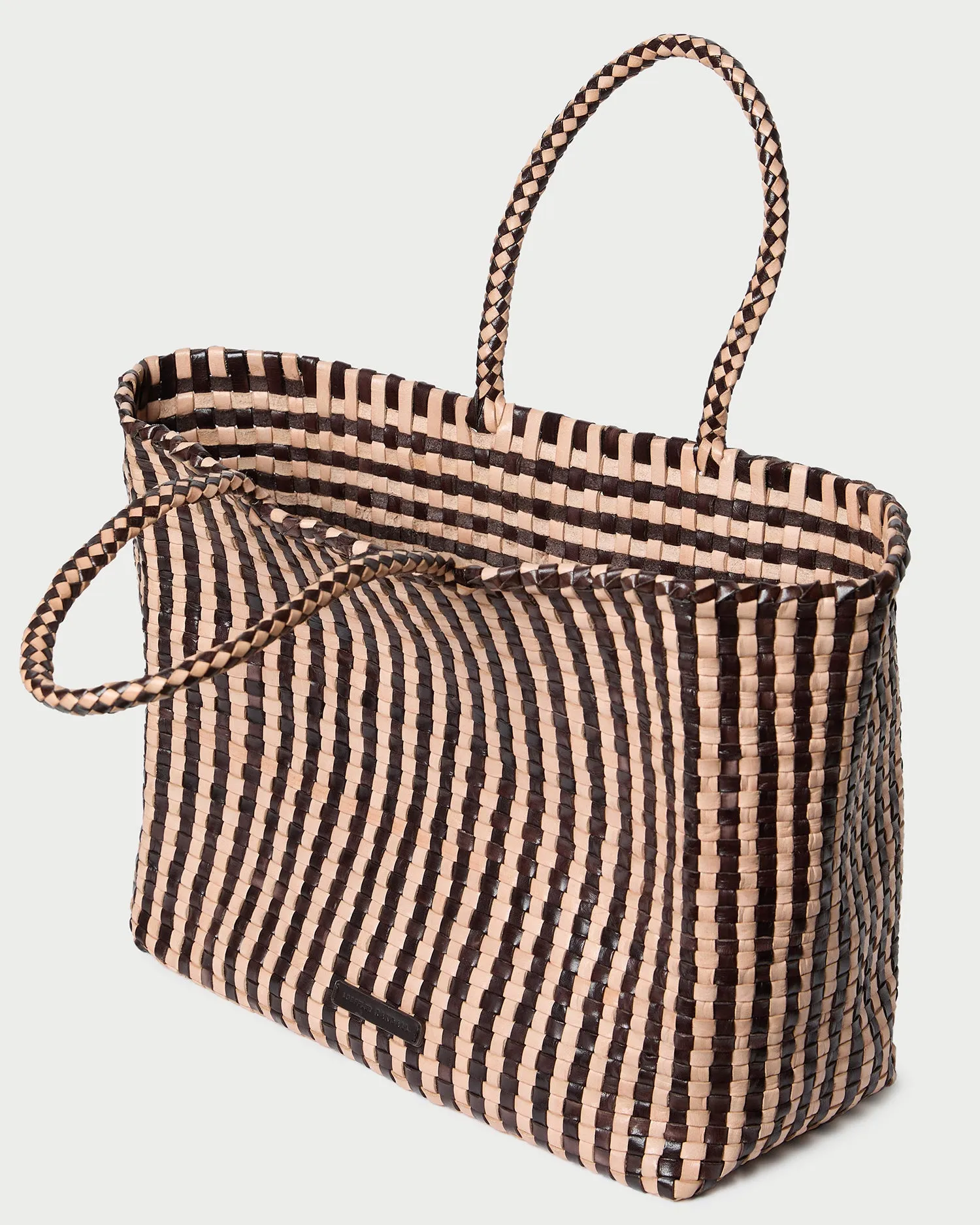 Klara Chocolate/Sand Woven Tote