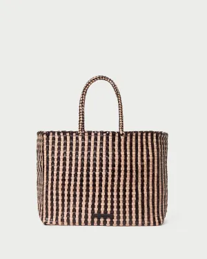Klara Chocolate/Sand Woven Tote