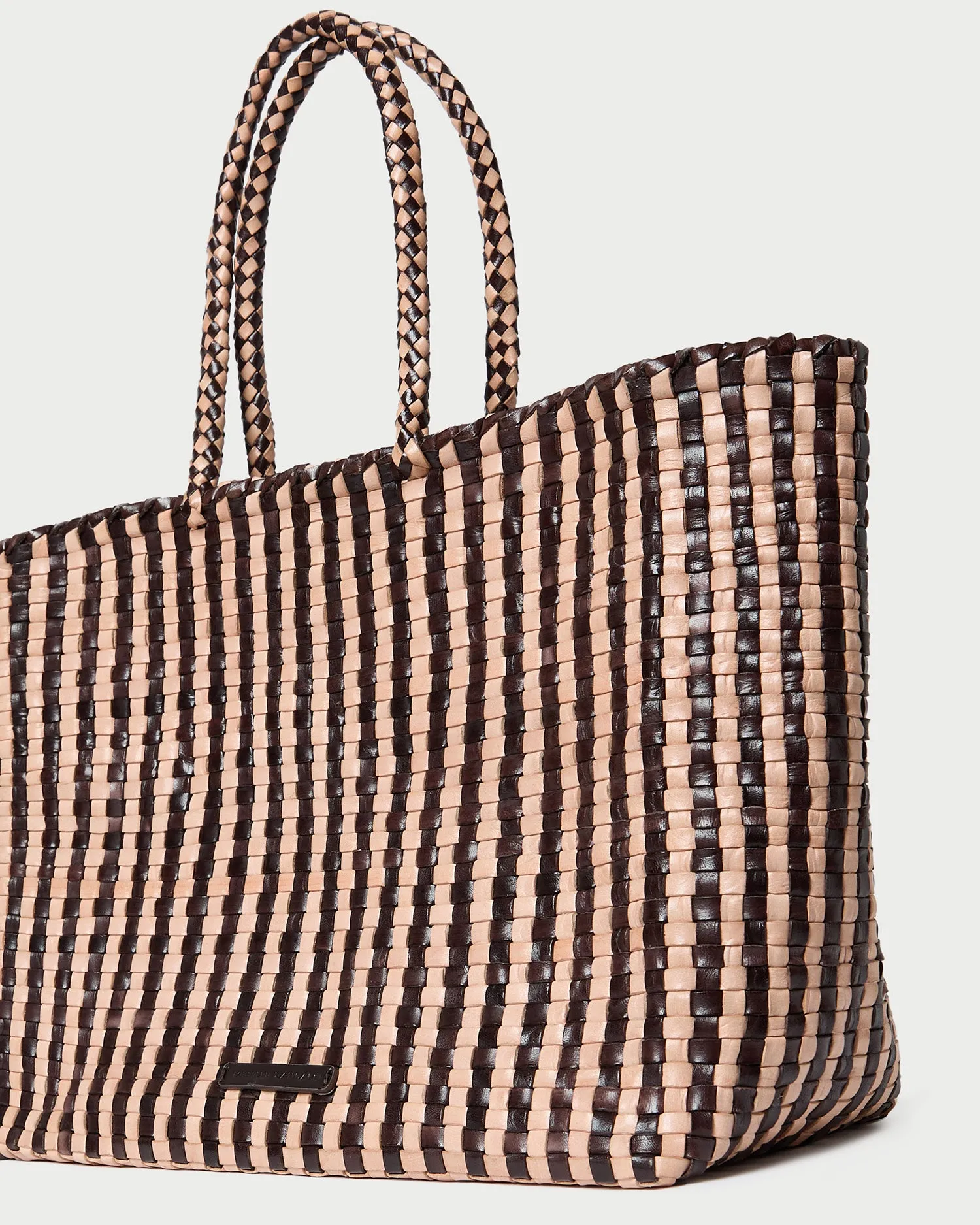Klara Chocolate/Sand Woven Tote