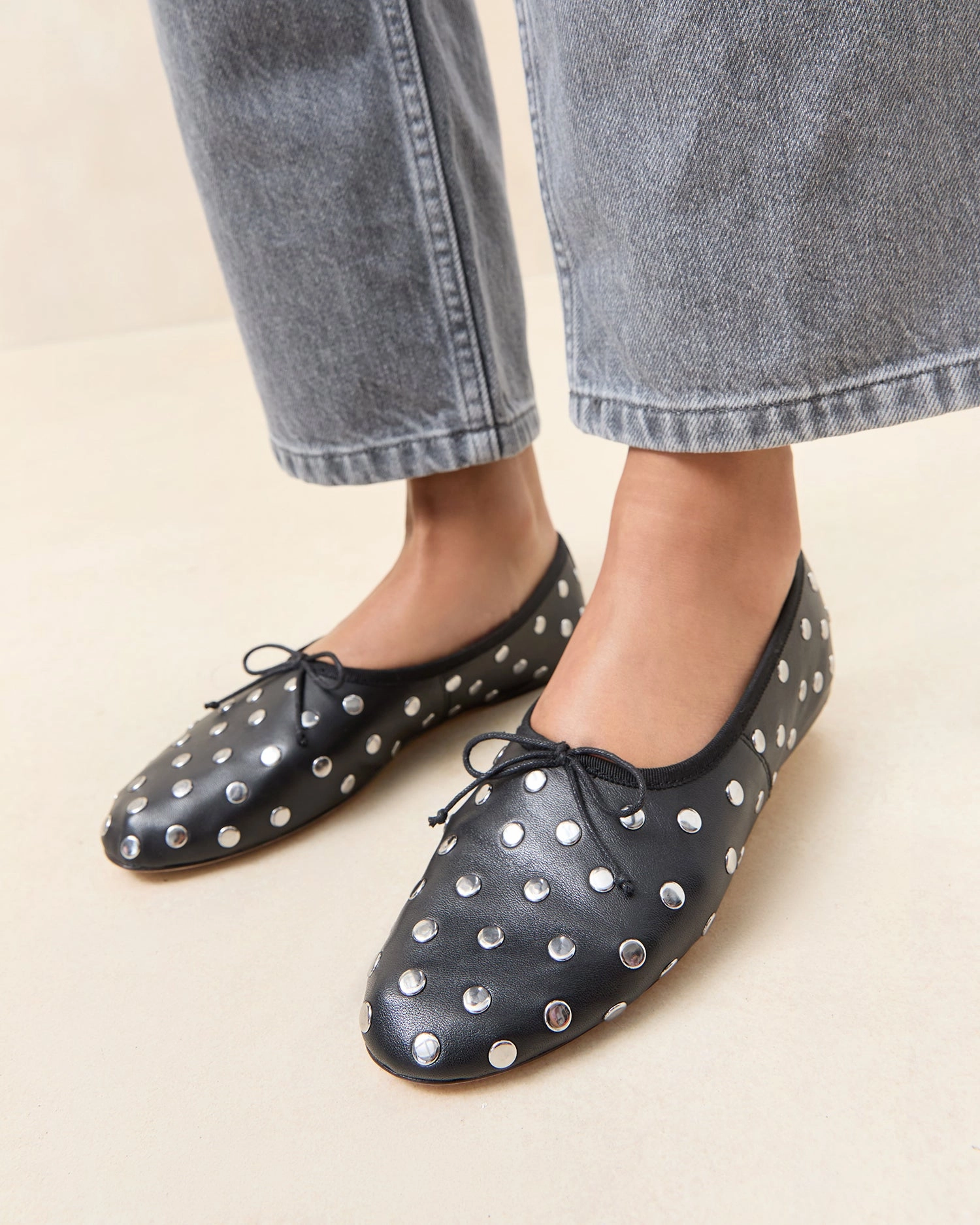 Landon Black/Silver Ballet Flat