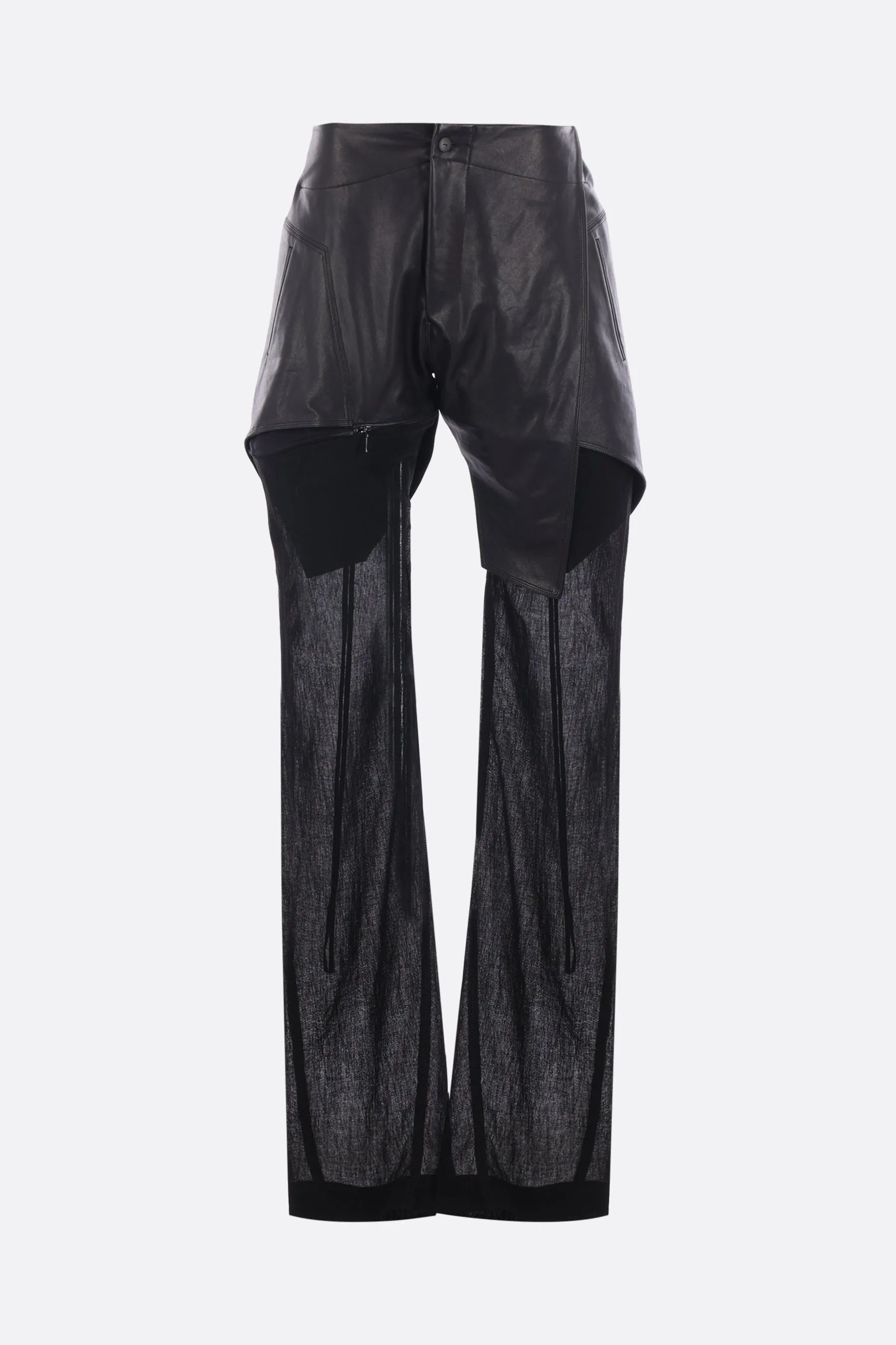 leather and canvas trousers