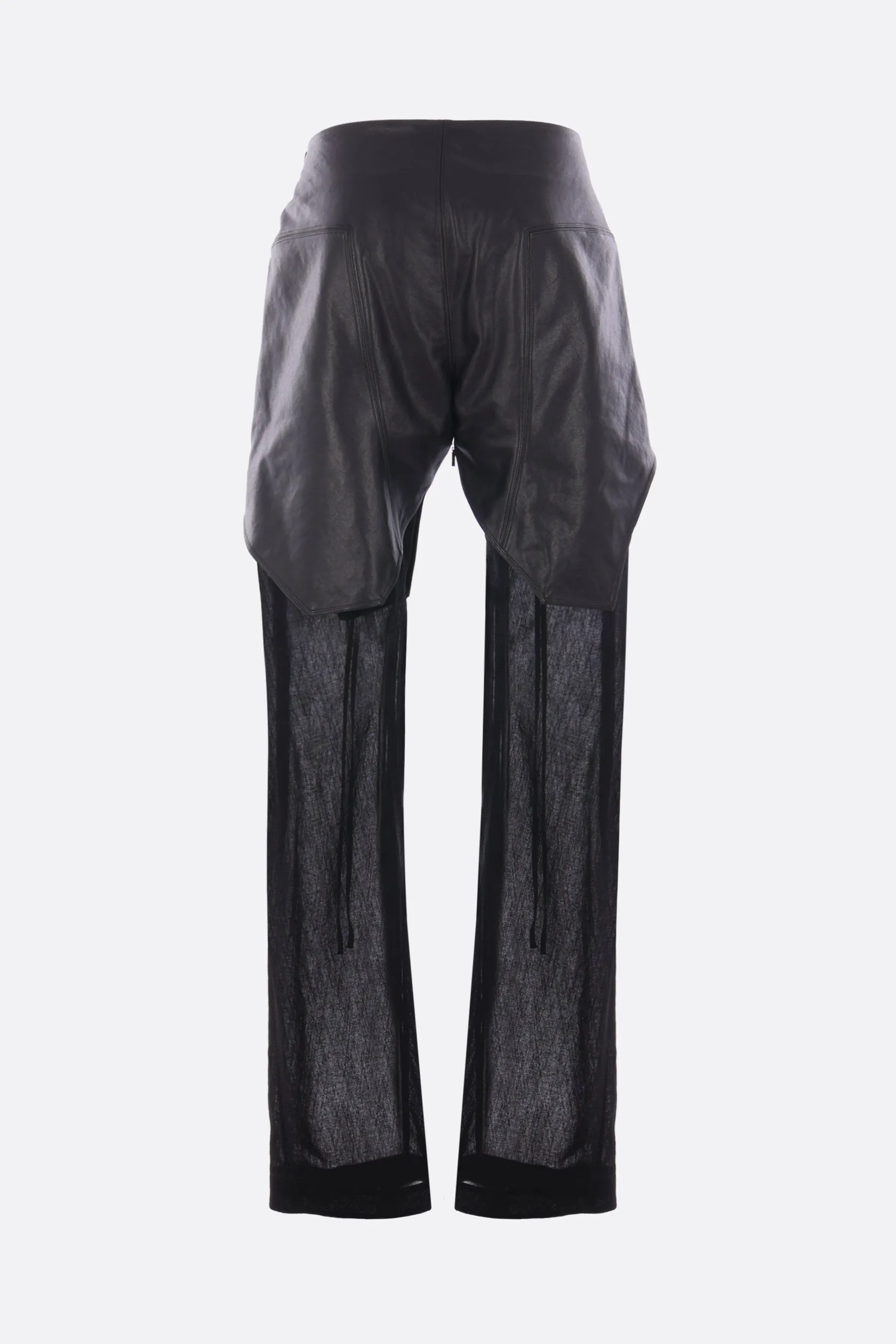 leather and canvas trousers
