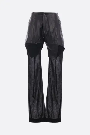 leather and canvas trousers