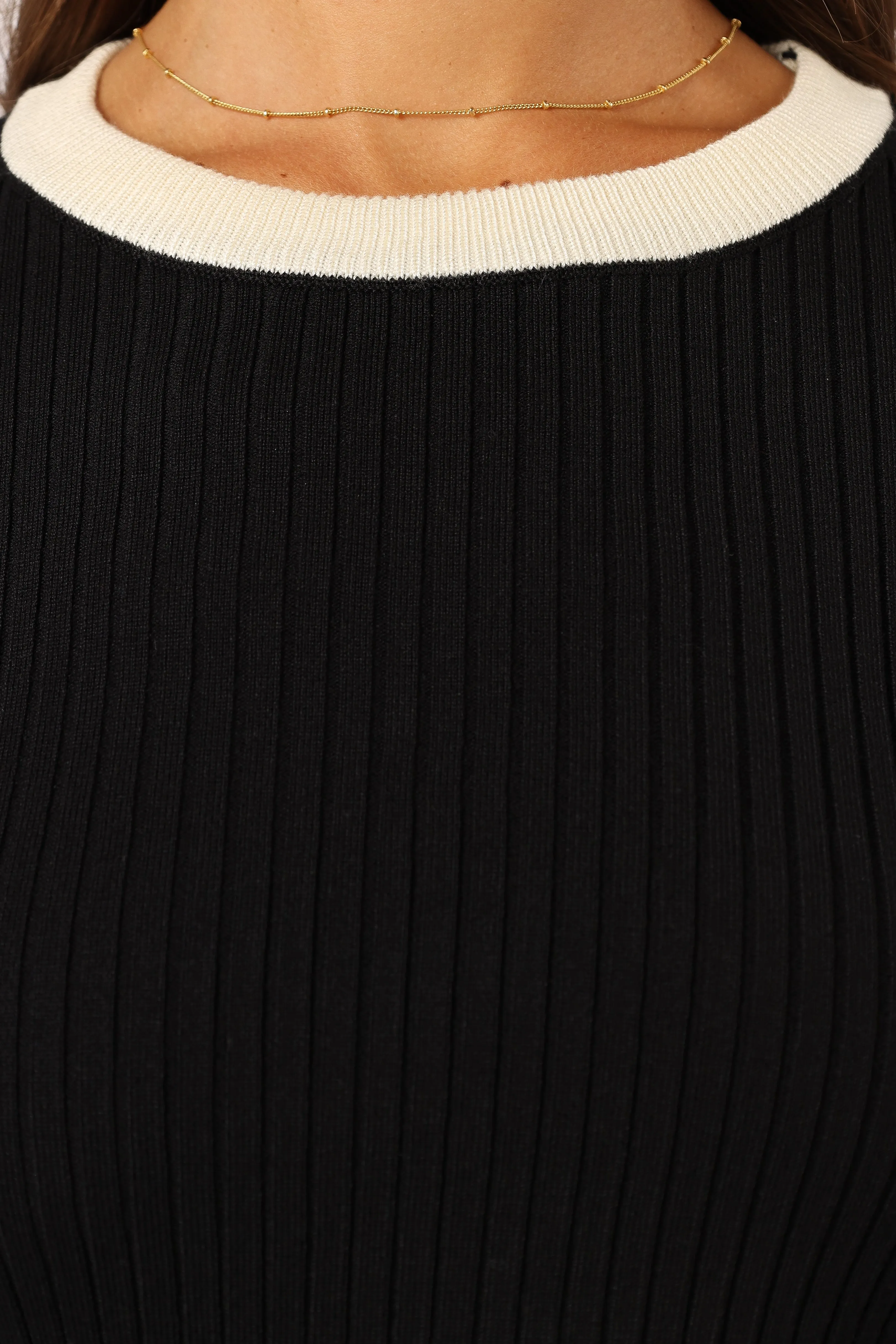 Lizbeth Knit Top - Black White
