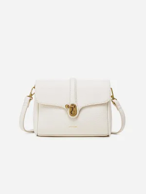 Lock Vegan Leather Crossbody Bag | Coconut Cream Pebbled