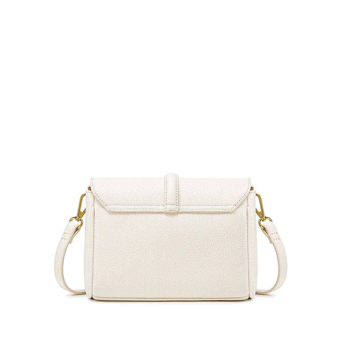 Lock Vegan Leather Crossbody Bag | Coconut Cream Pebbled
