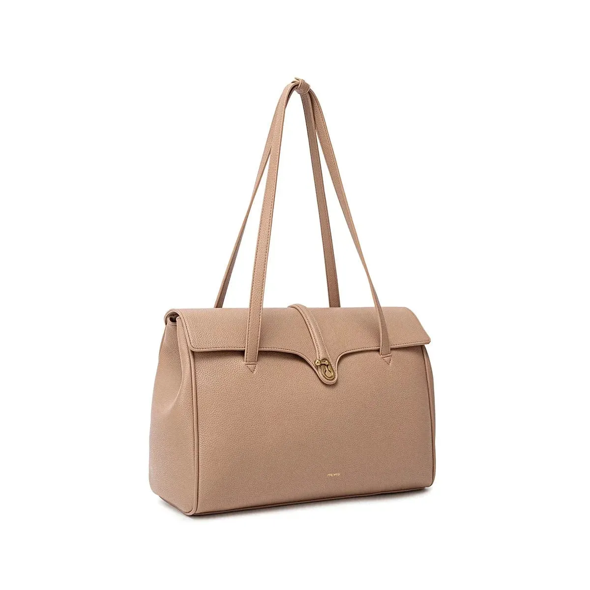 Lock Vegan Leather Tote Upgrade Edition | Latte Pebbled