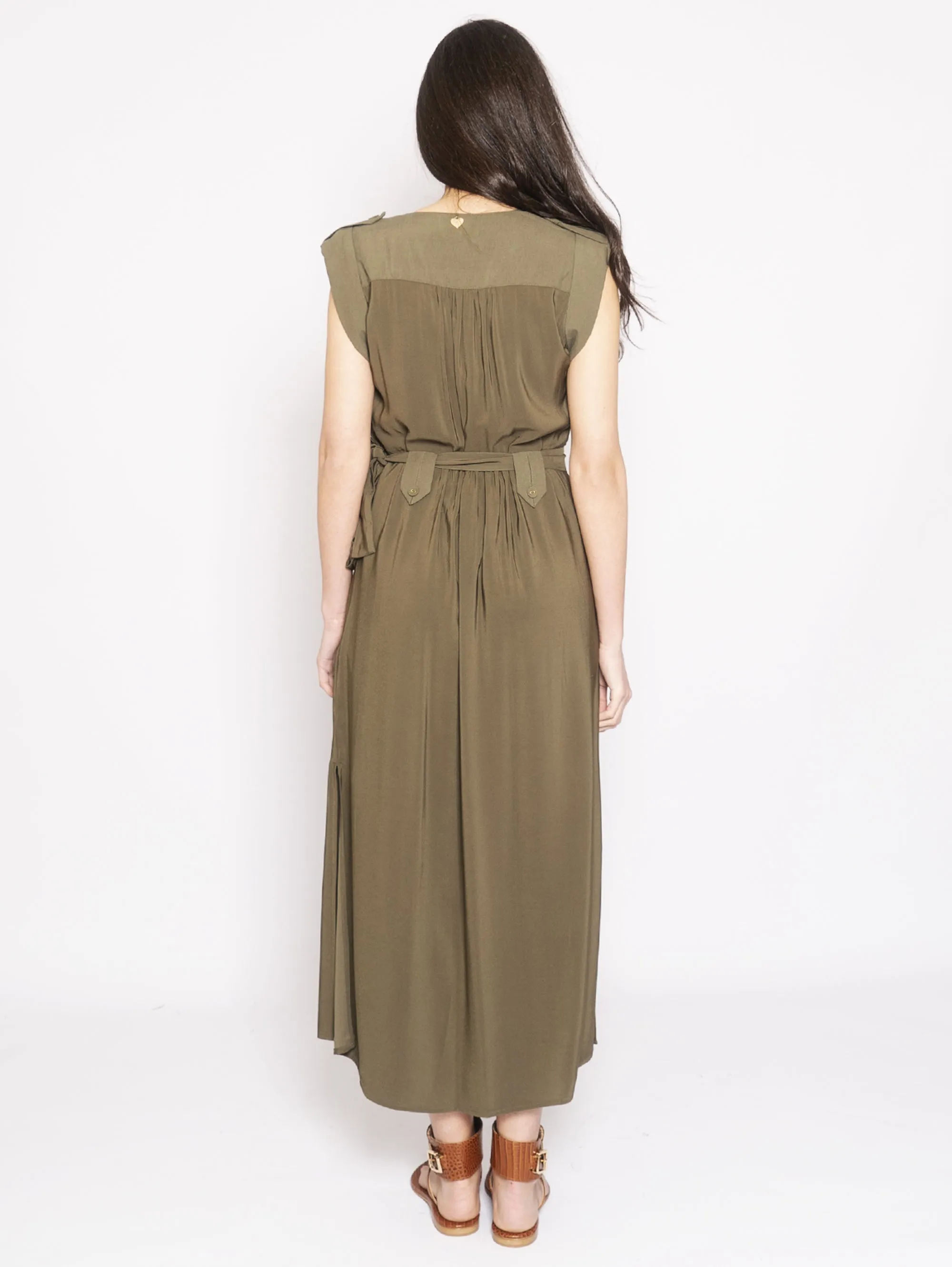 Long Dress with Alpine Green Belt