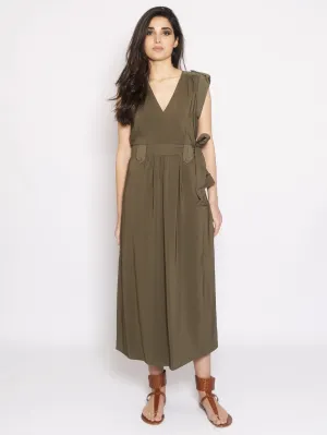 Long Dress with Alpine Green Belt