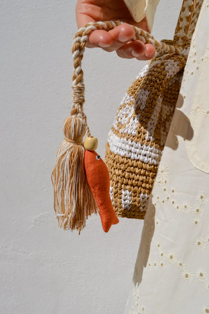 M.A.B.E Pari Raffia Ecru Pouch
