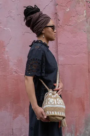M.A.B.E Pari Raffia Ecru Pouch