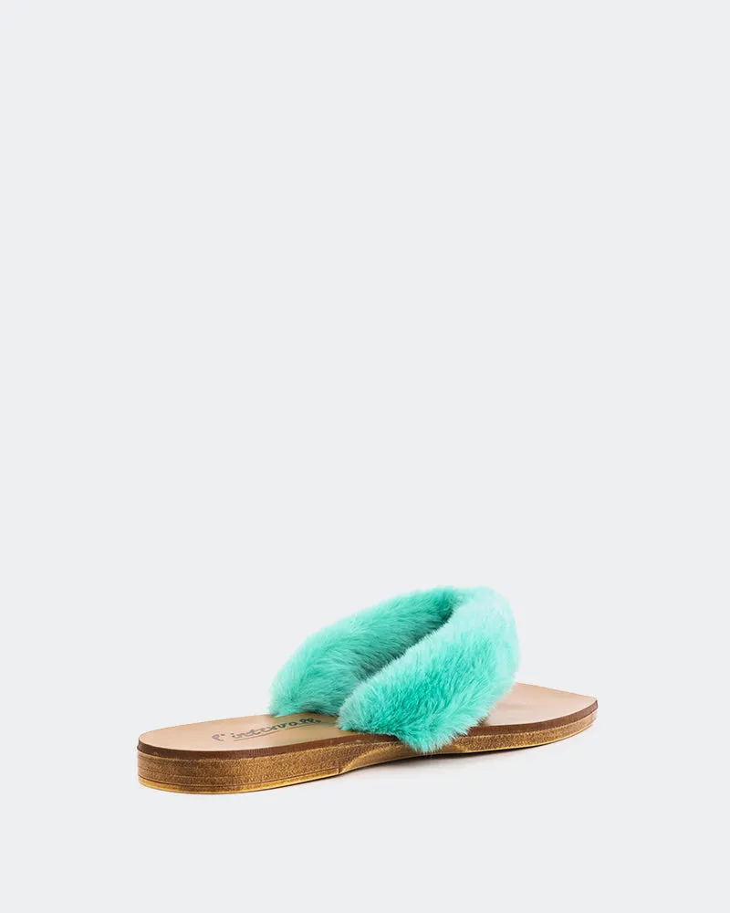 Madras Blue Faux Fur