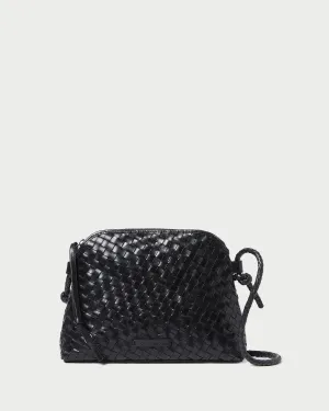 Mallory Black Woven Leather Crossbody