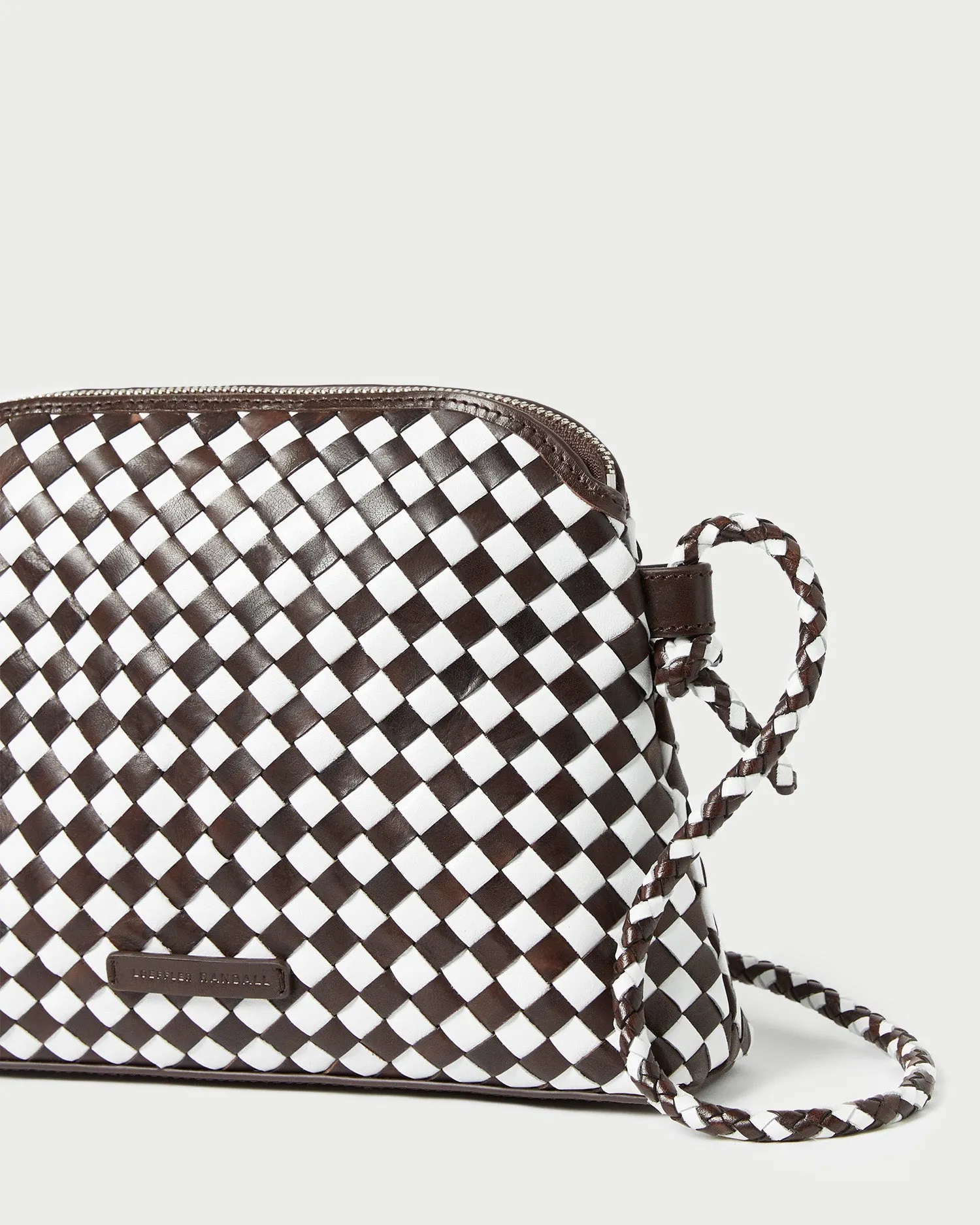 Mallory Chocolate/White Woven Crossbody