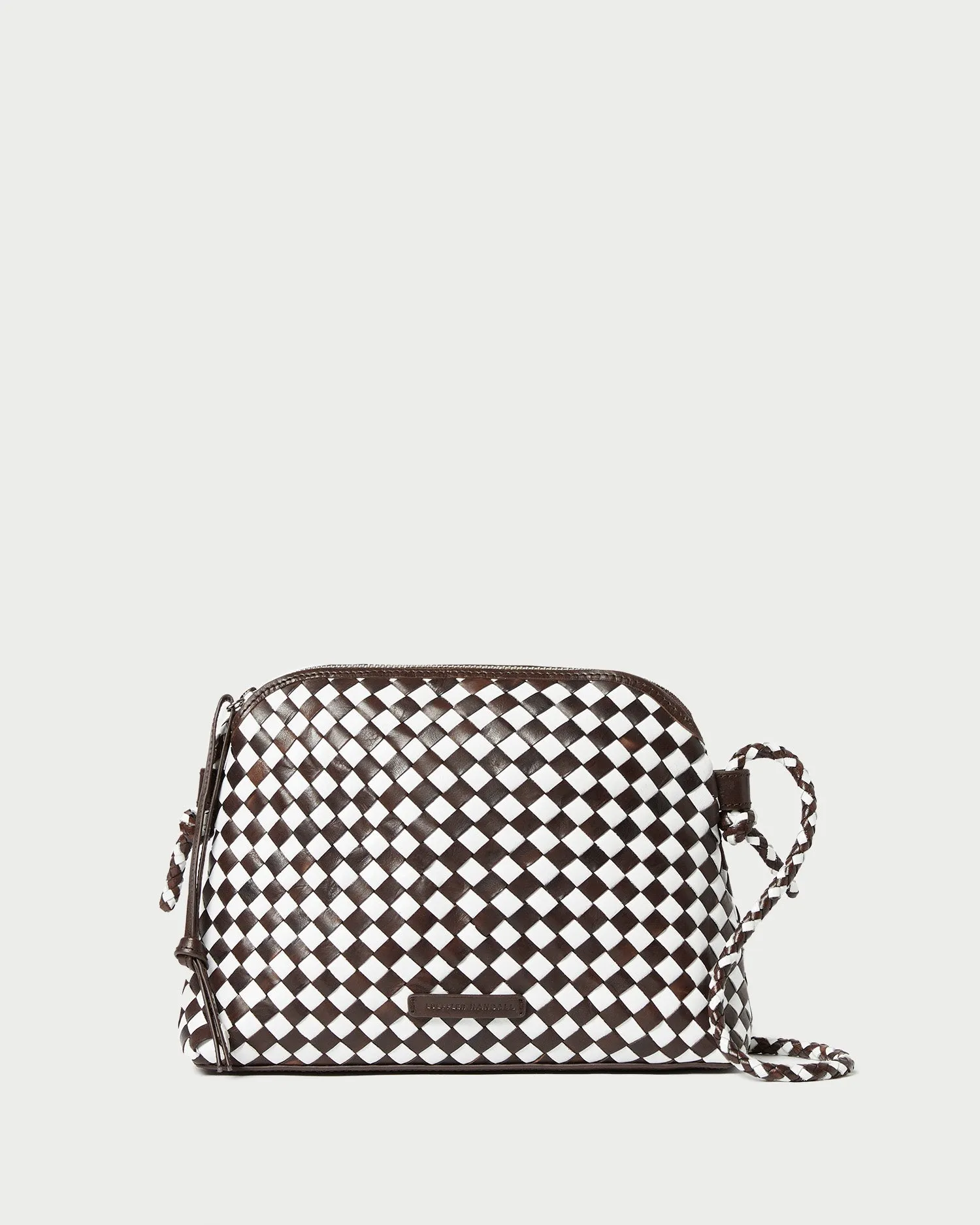 Mallory Chocolate/White Woven Crossbody