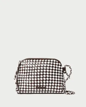 Mallory Chocolate/White Woven Crossbody