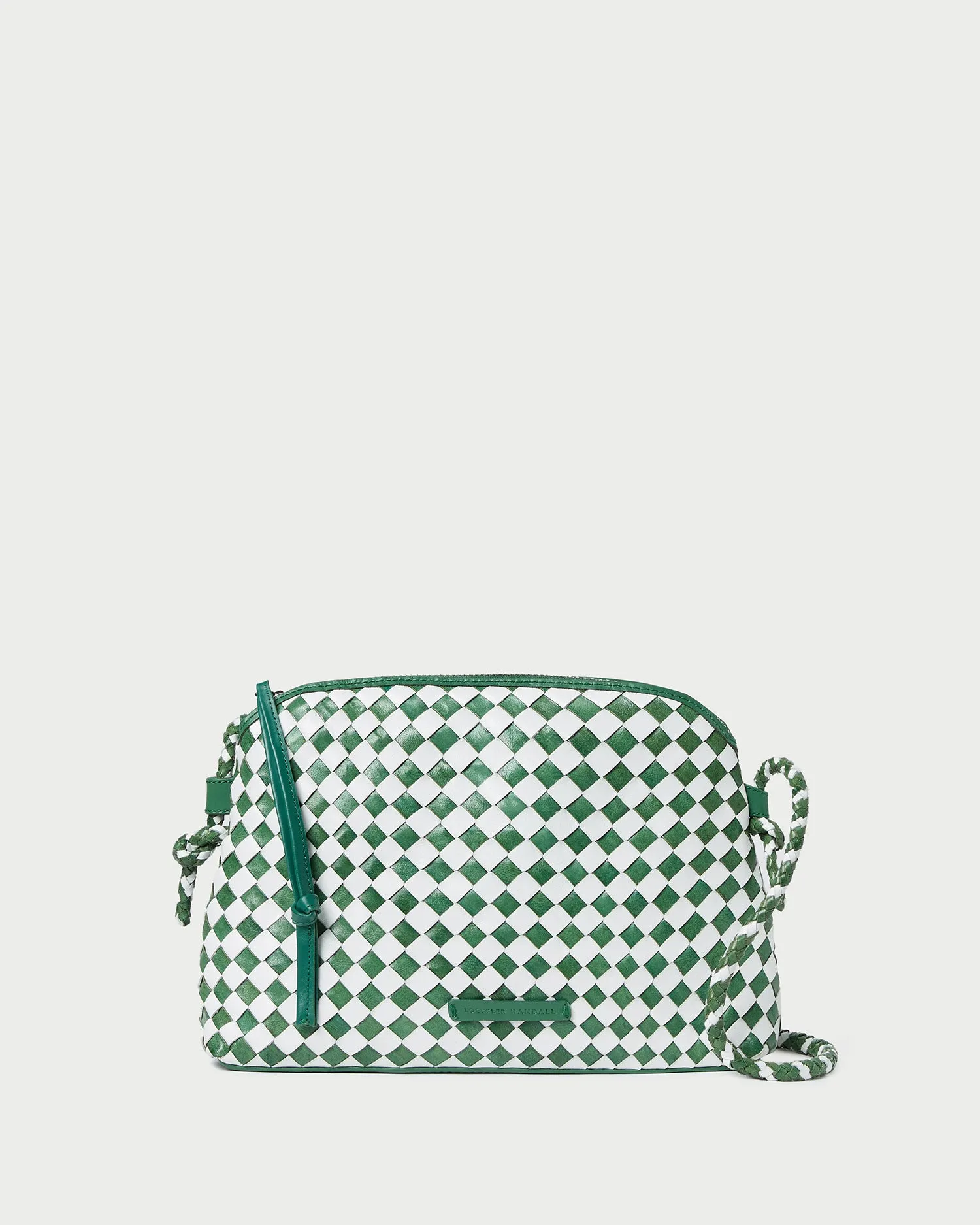 Mallory Emerald/White Woven Crossbody