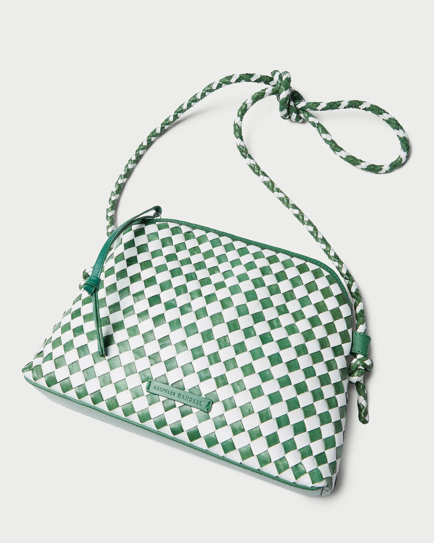 Mallory Emerald/White Woven Crossbody