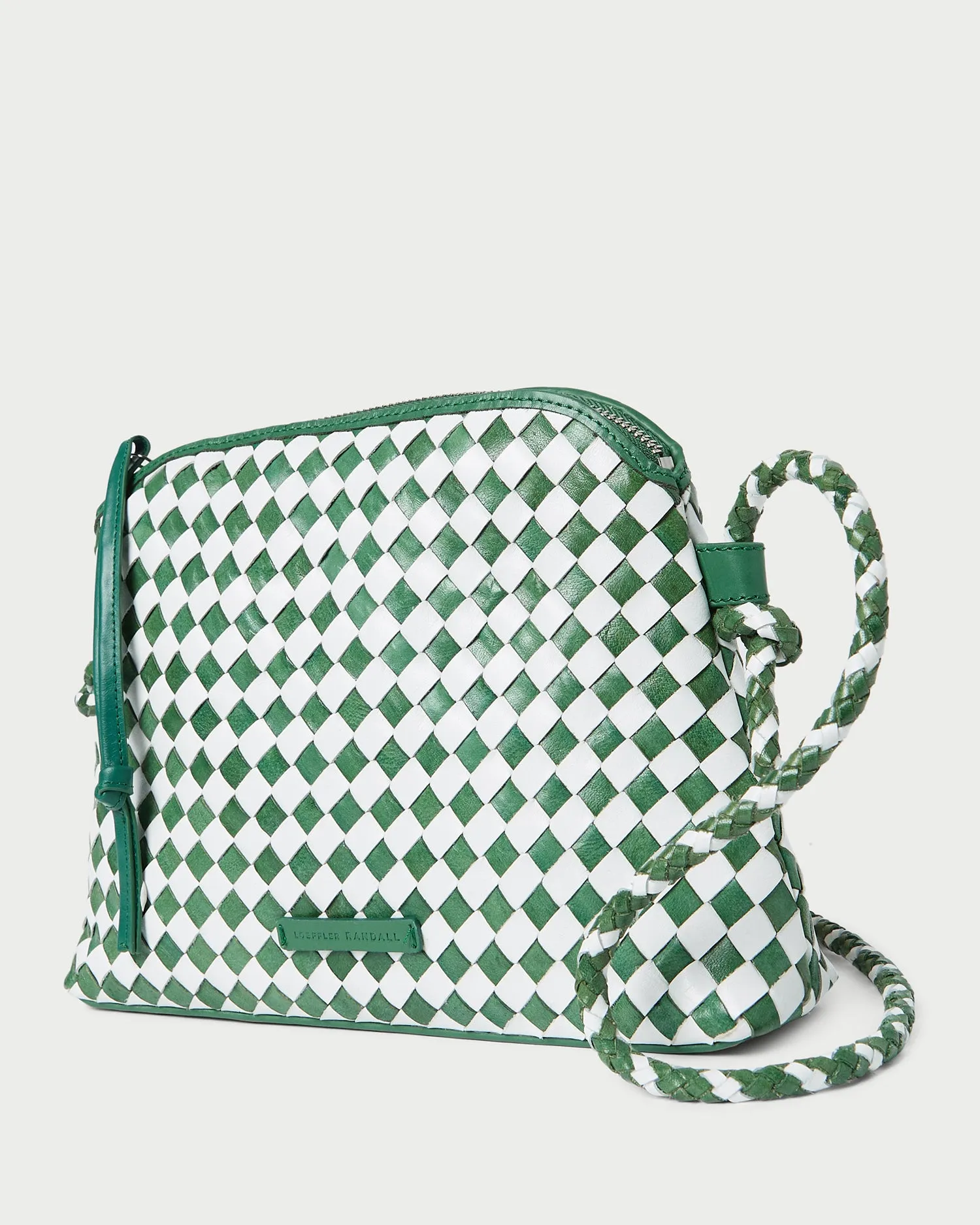 Mallory Emerald/White Woven Crossbody