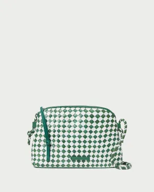 Mallory Emerald/White Woven Crossbody