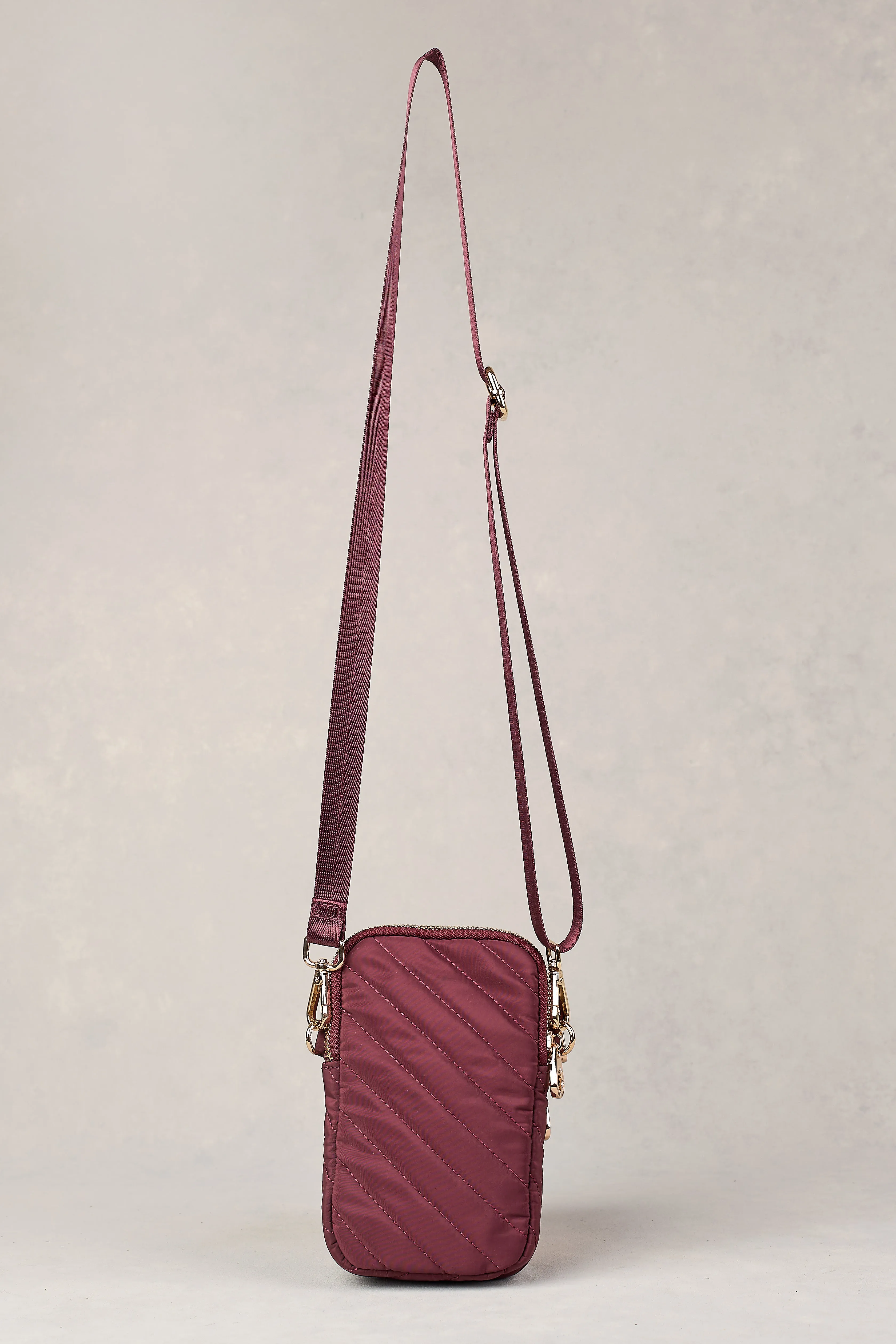 Manon Quilted Phone Bag - Merlot