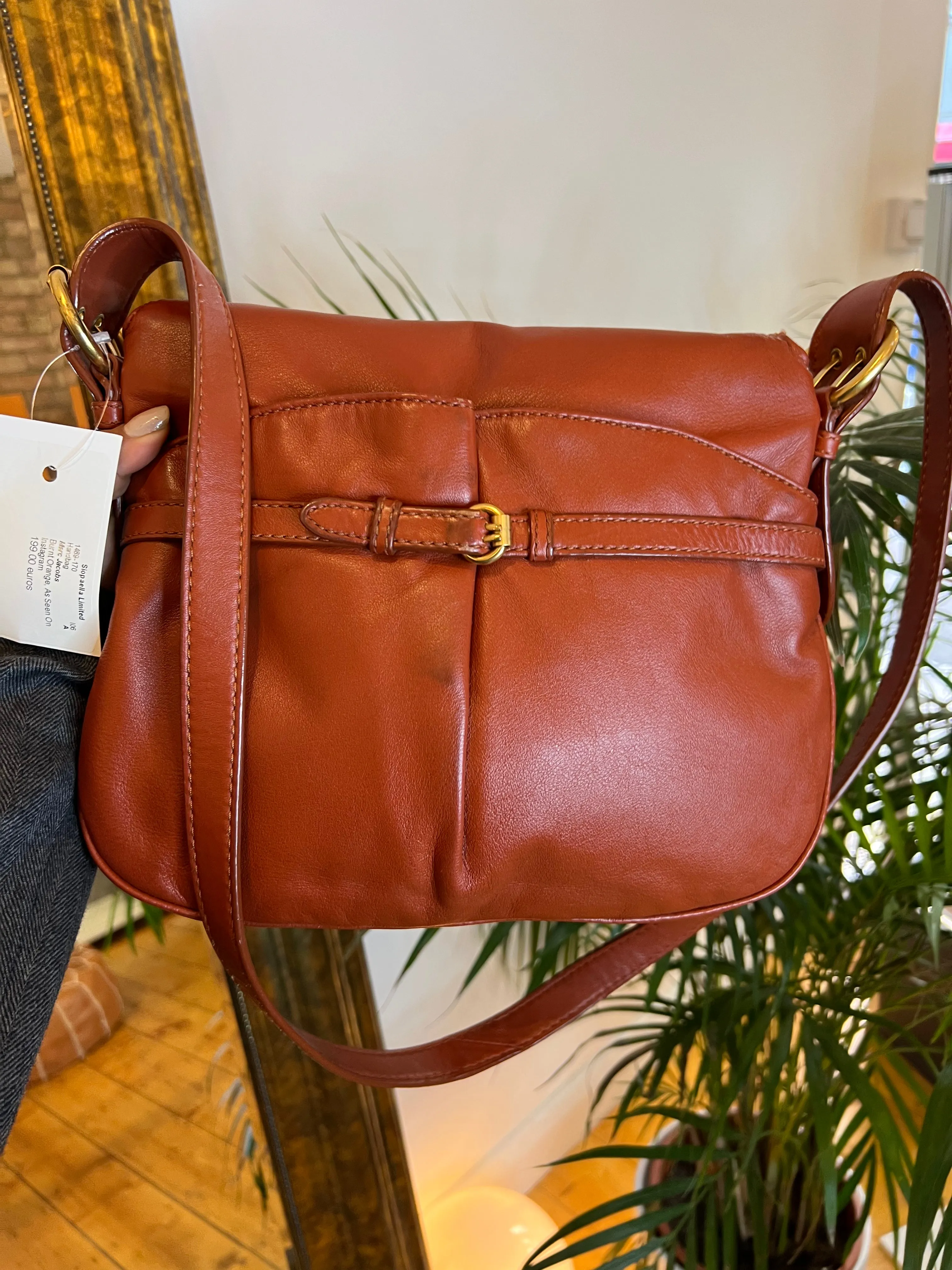 Marc Jacobs Deep Tan Leather Messenger / Crossbody